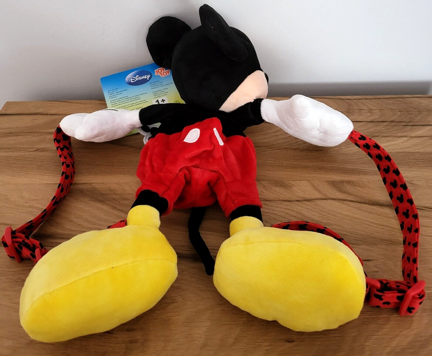 Disney 3D Rucksack Plüschtier Mickey Maus Micky Mouse Spielzeug Stoff-Kuscheltier 38cm NEU