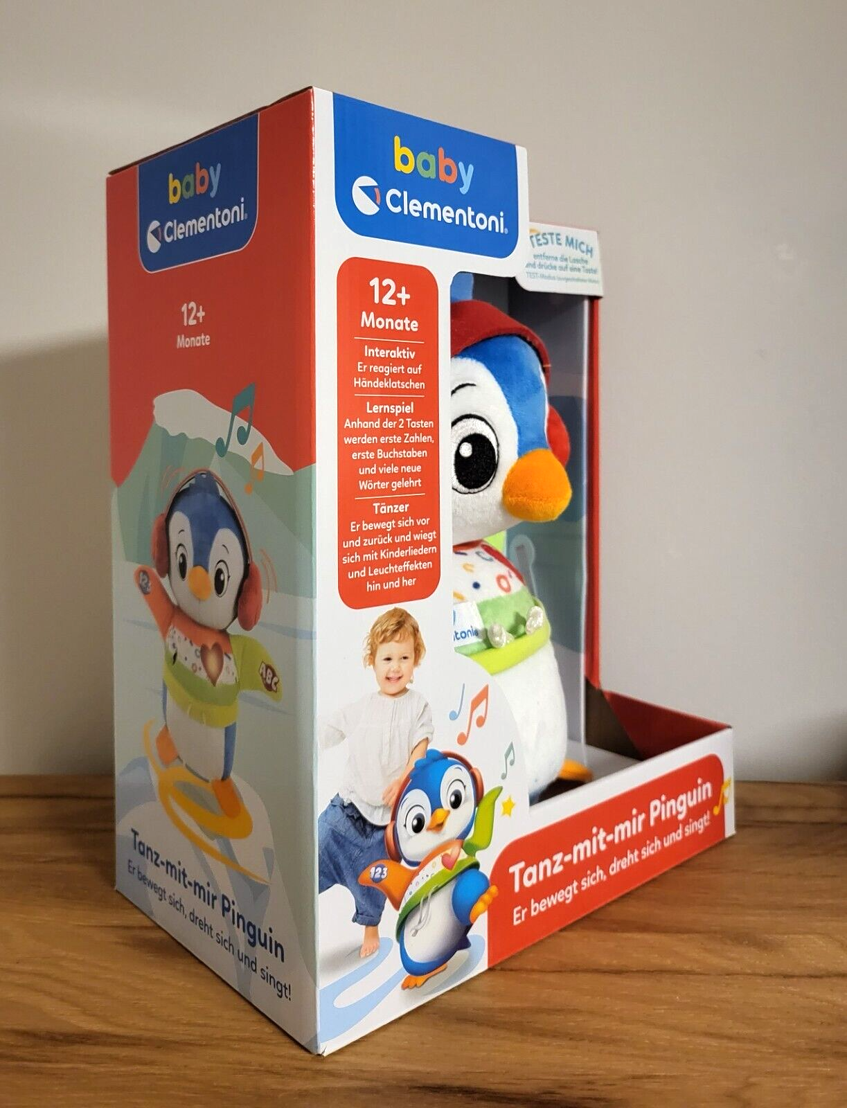 Clementoni Baby Tanz mit mir Pinguin Interaktives Lernspielzeug Musik Kinder Kleinkind NEU