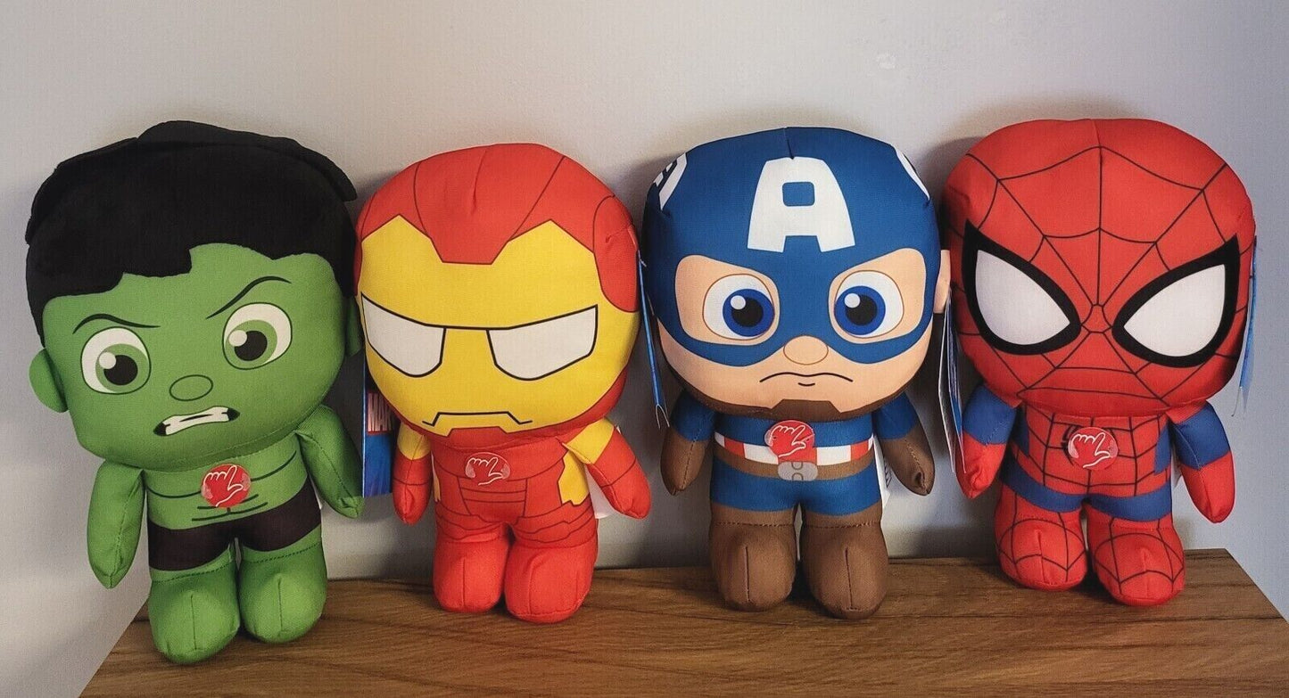Disney Plüsch Stofftier Marvel Iron man/Spiderman/Hulk/Captain America mit SOUND ca.28 cm