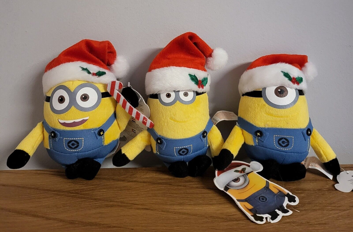 Minions Weihnachtsminion X-Mas 3fach sortiert Kevin/ Stuart /Otto Plüsch Bag Clip Schlüsselanhänger 13cm