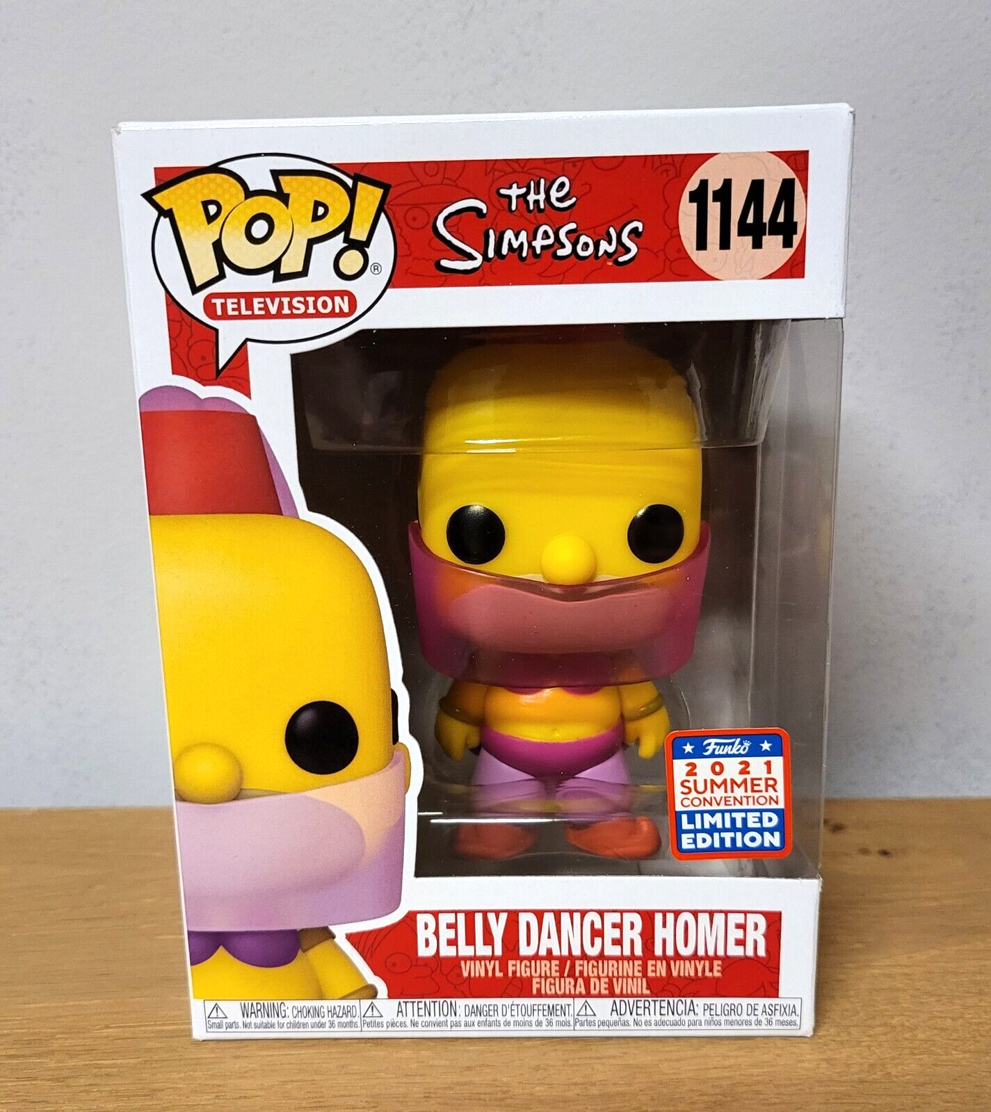 Pop! The Simpsons Belly Dancer Homer #1144 Summer 2021 Limited Edition Funko NEU