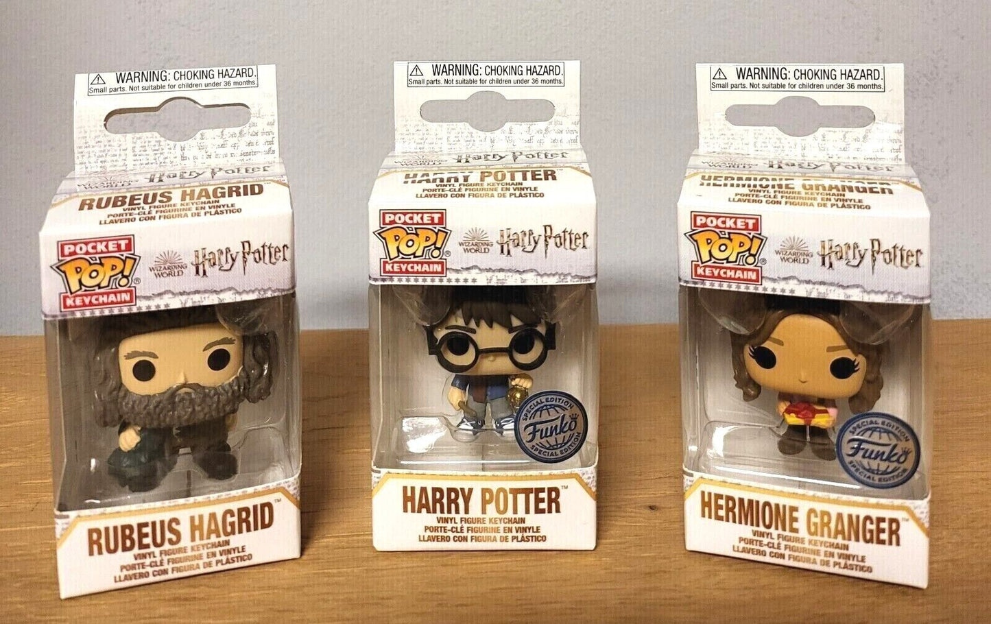 Harry Potter POP Schlüsselanhänger Sonderedition 3fach: Harry / Hermine /Hagrid NEU & OVP