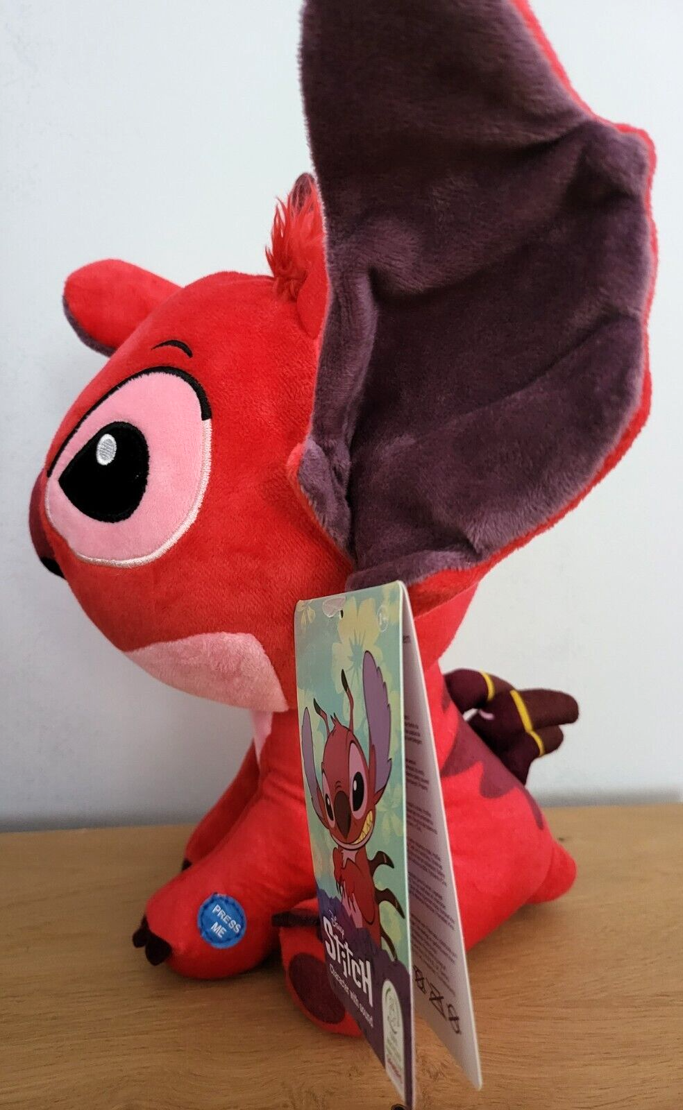 Plüschtier Stofftier Disney Lilo& Stitch Leroy 30cm Kuscheltier Rot mit SOUND/Ton NEU