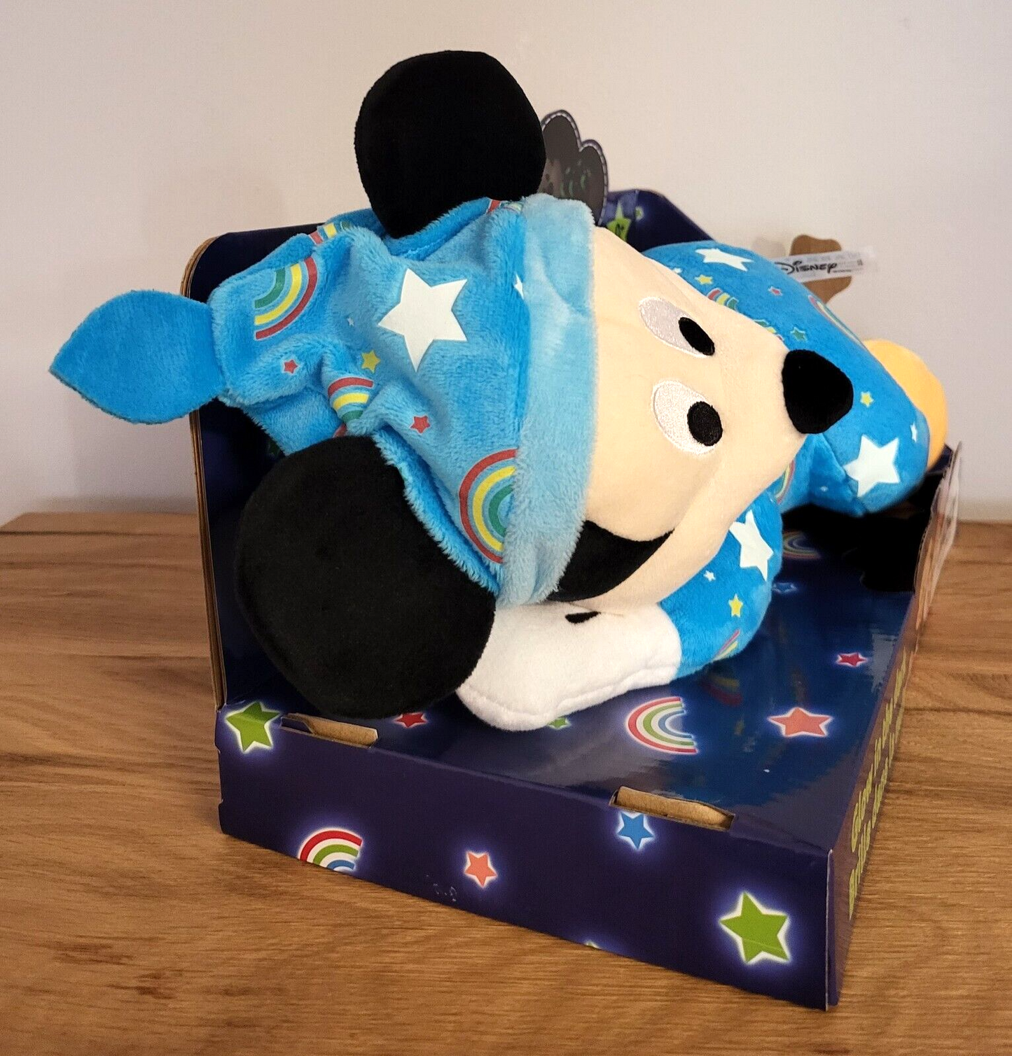 Disney Plüsch Mickey Maus Strampler Stofftier Kuscheltier Baby Micky LEUCHTET 30cm 0+ NEU & OVP