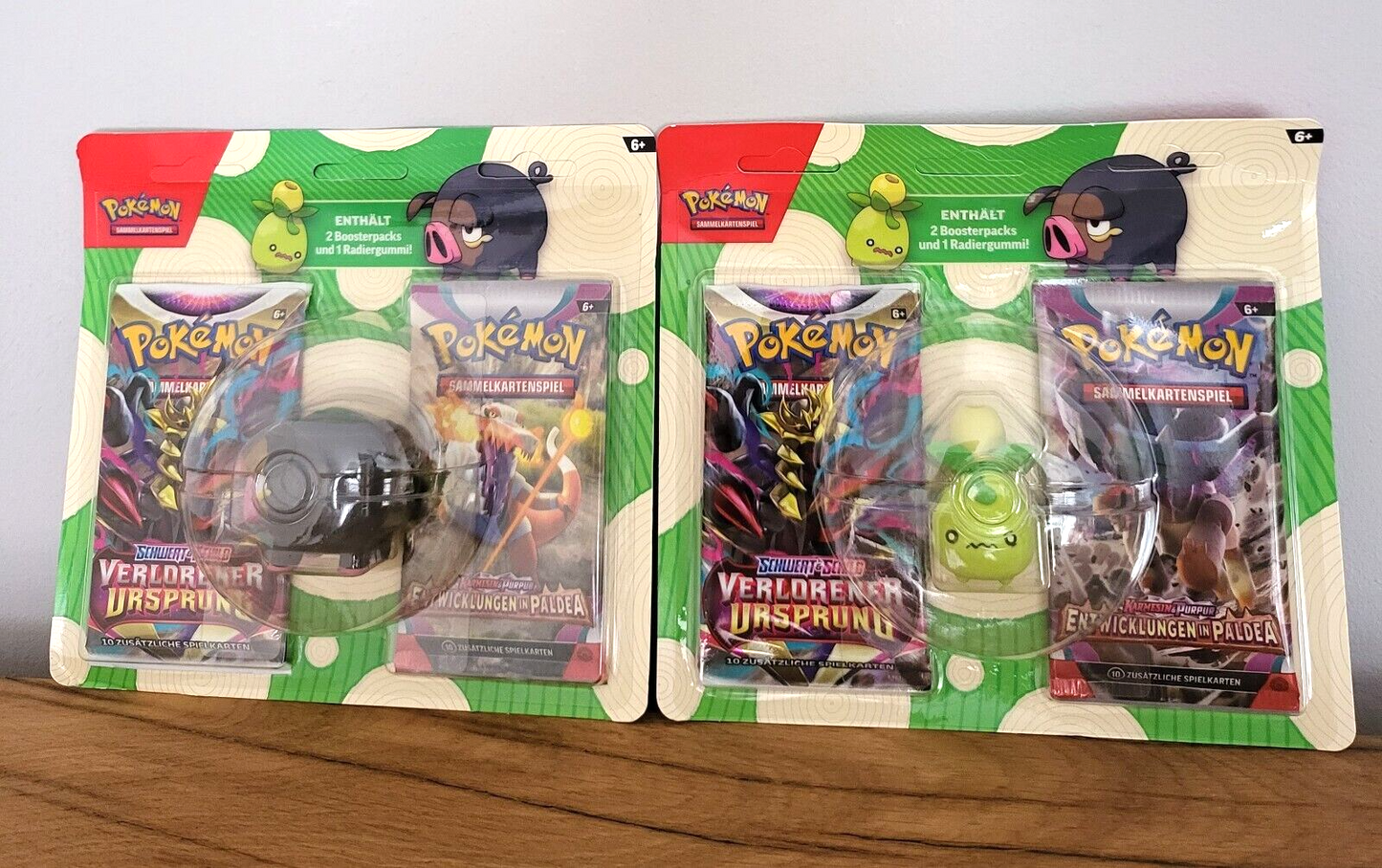 Pokemon Back to School Blister 2 Stück Olini+Ferkuli Radierer Radiergummi Booster DE 2023 NEU