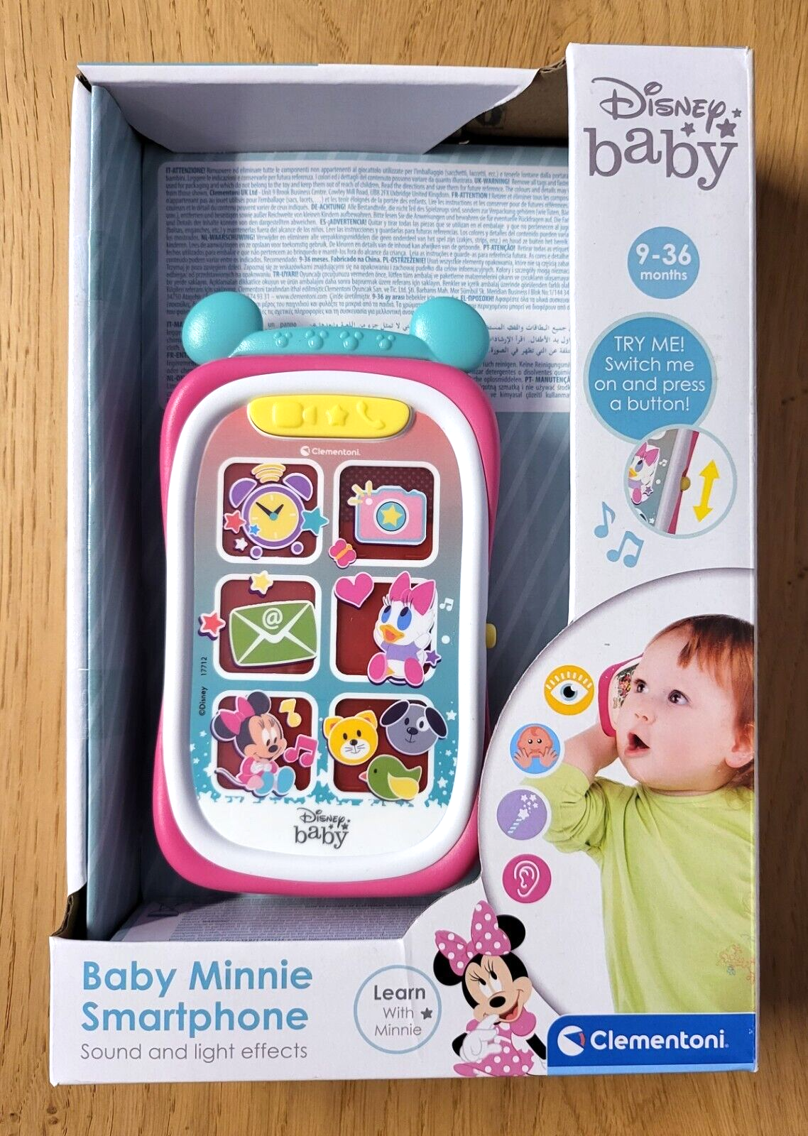 Smartphone Lernspielzeug Clementoni Baby Minnie Motoriktrainer Musik ab 9 Monate NEU