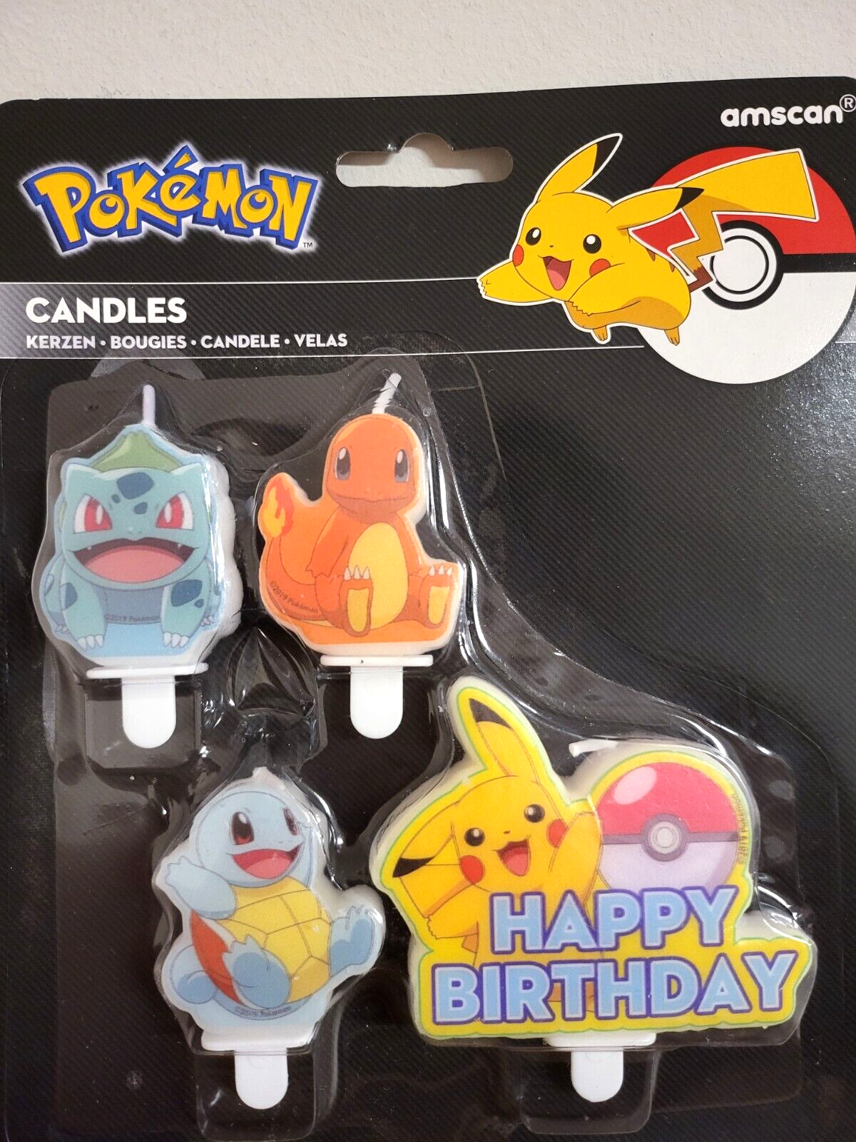 Pokemon Geburtstagskerzen Kuchen/Figuren Kerzen Pikachu im 4er Pack NEU & OVP