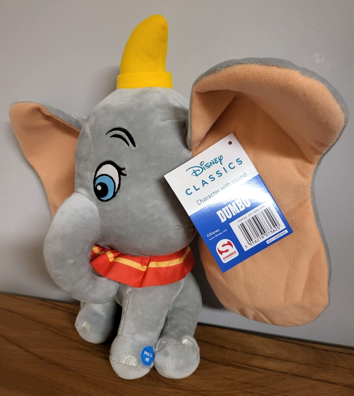Disney Plüschtier Stofftier Dumbo Figur Kuscheltier Baby 32cm mit SOUND/TON NEU