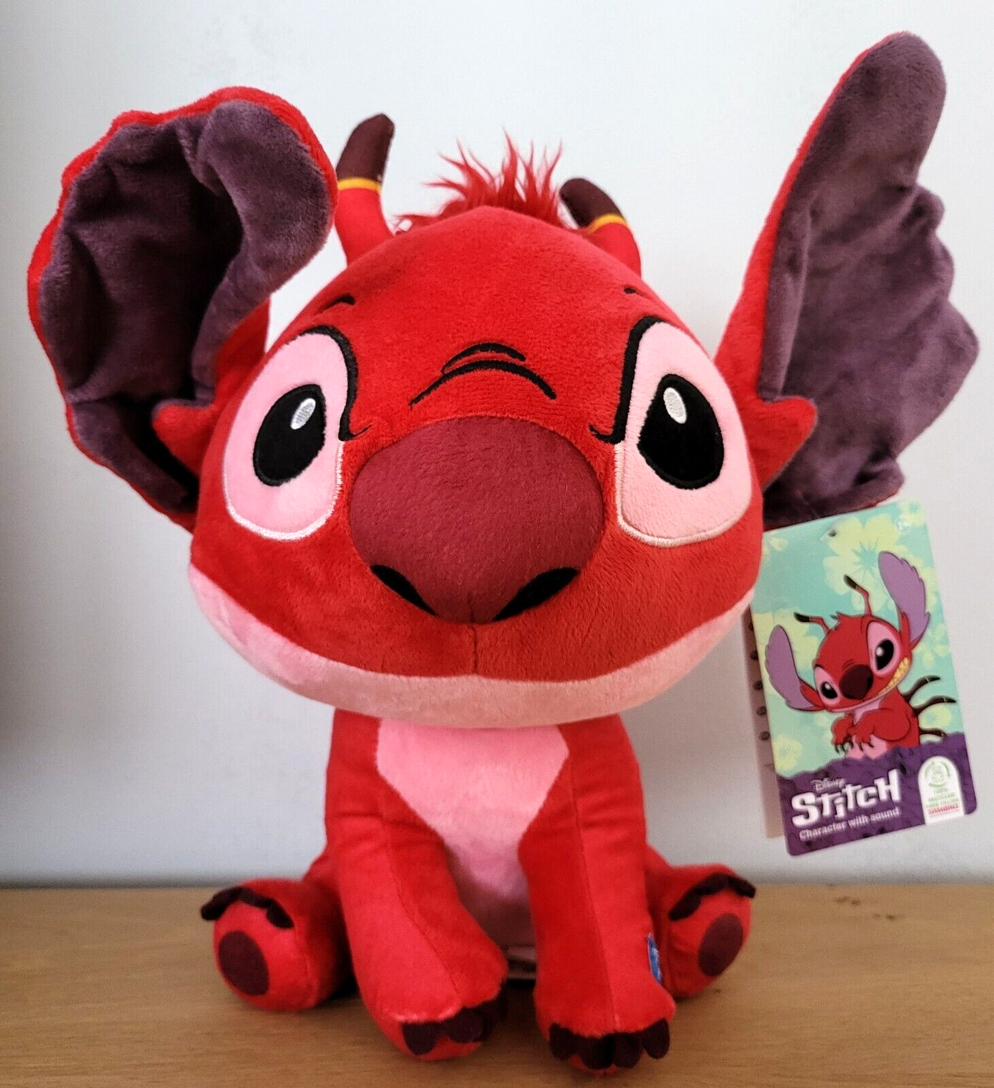 Plüschtier Stofftier Disney Lilo& Stitch Leroy 30cm Kuscheltier Rot mit SOUND/Ton NEU