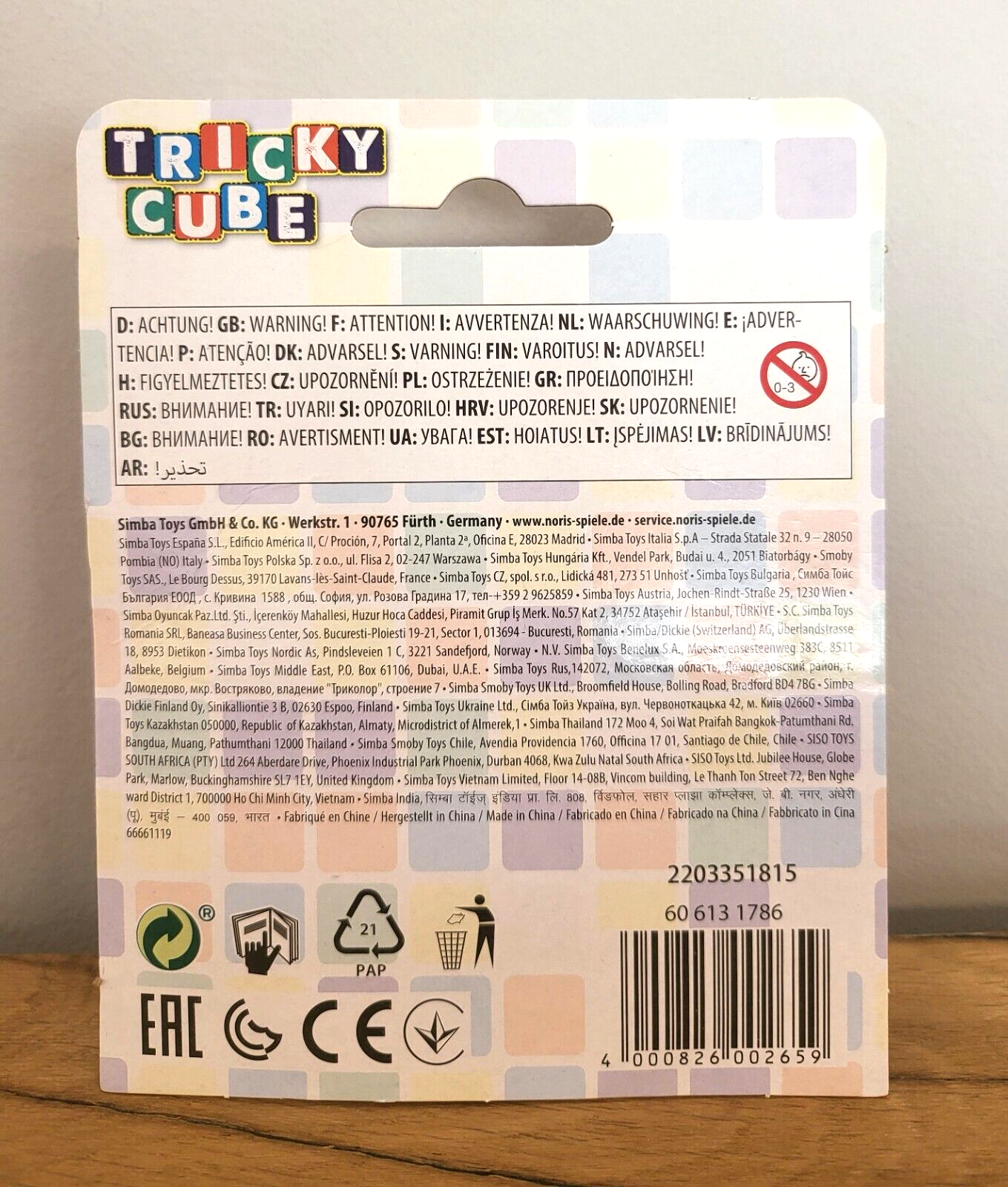 Zauberwürfel Noris Tricky Magic Cube Trickwürfel Knobelwürfel ab 6 Jahren NEU