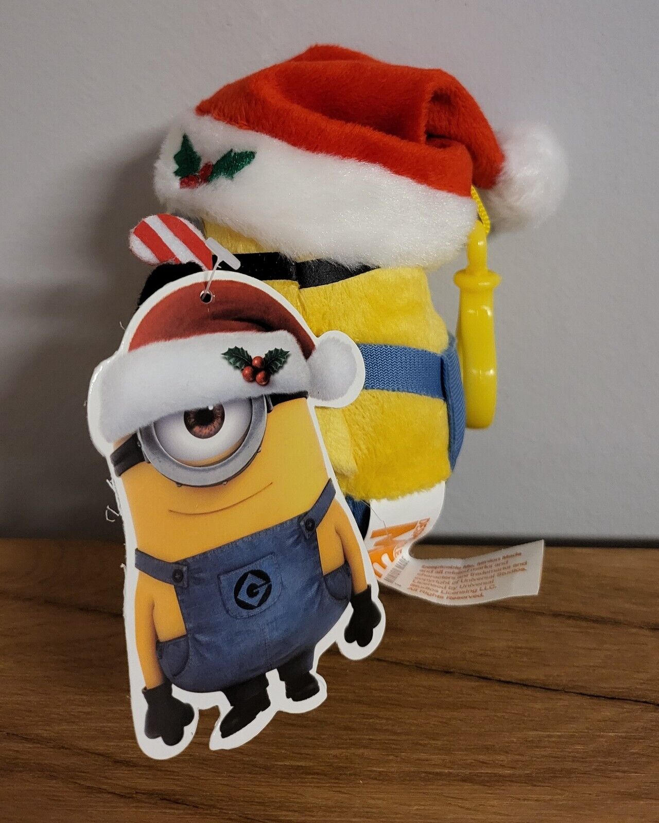 Minions Weihnachtsminion X-Mas 3fach sortiert Kevin/ Stuart /Otto Plüsch Bag Clip Schlüsselanhänger 13cm