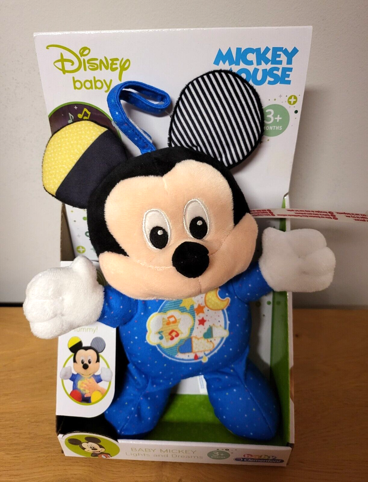 Clementoni Plüschtier Disney Baby Mickey mit Licht und Sound/Musik Stofftier ab 3 Monate NEU