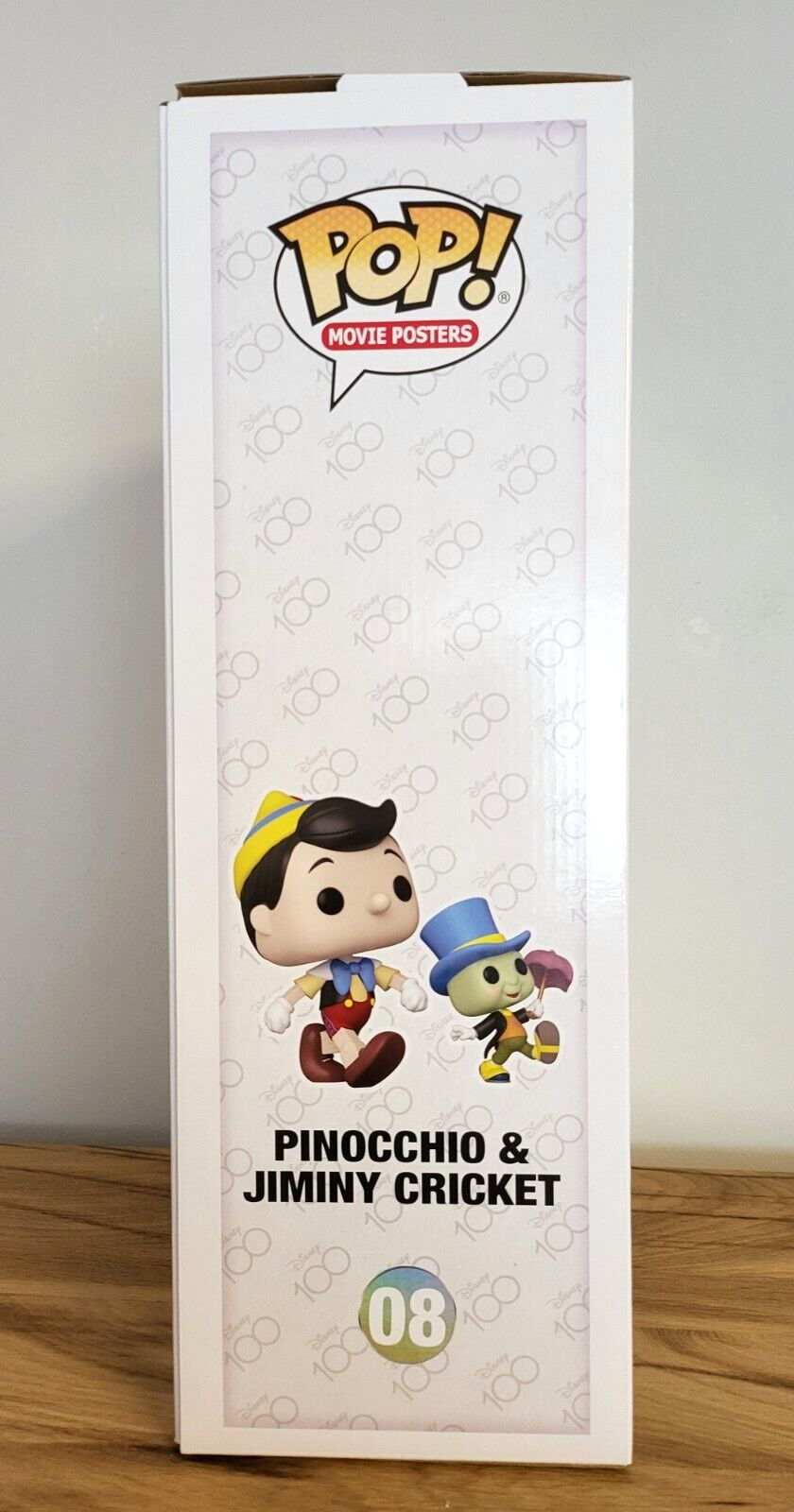 Disney 100 Jahre/ 100th Anniversary Movie Posters Pinocchio Jimyni POP Vinyl Figur HARTCASE#08 NEU