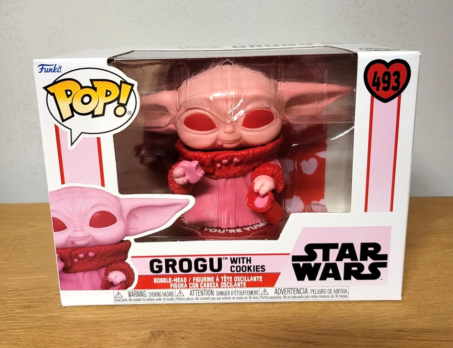 POP! Star Wars Vinyl Figur-Valentines Grogu with cookies Sonderedition Funko#493