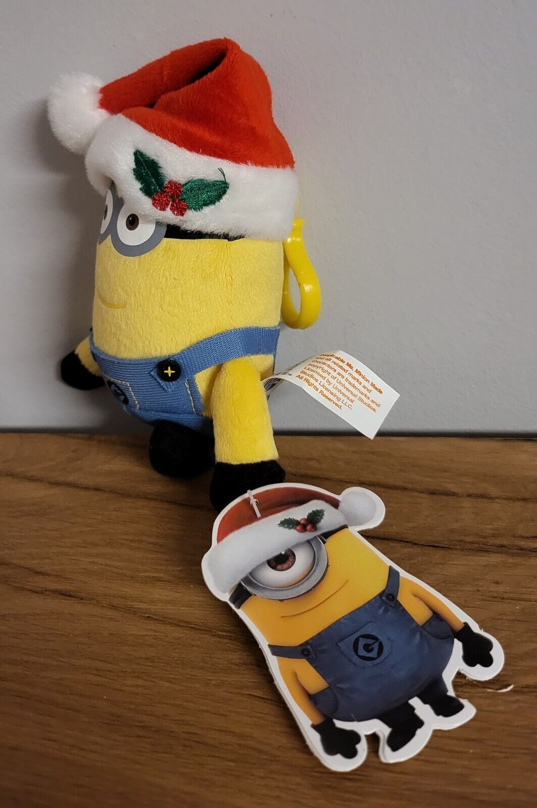 Minions Weihnachtsminion X-Mas 3fach sortiert Kevin/ Stuart /Otto Plüsch Bag Clip Schlüsselanhänger 13cm