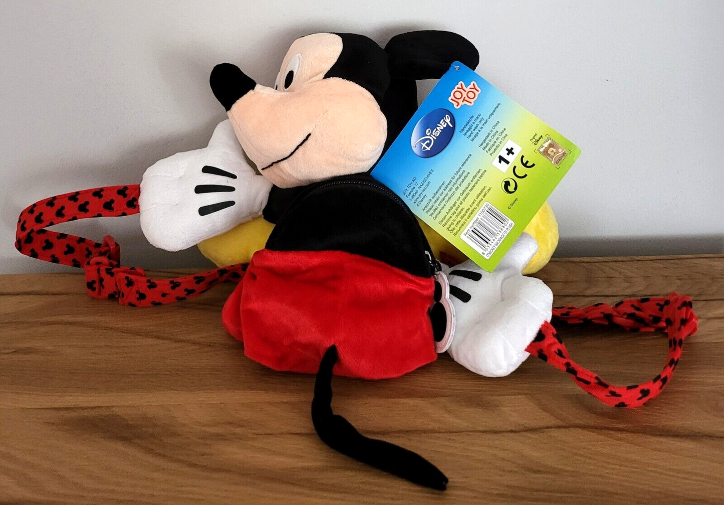 Disney 3D Rucksack Plüschtier Mickey Maus Micky Mouse Spielzeug Stoff-Kuscheltier 38cm NEU