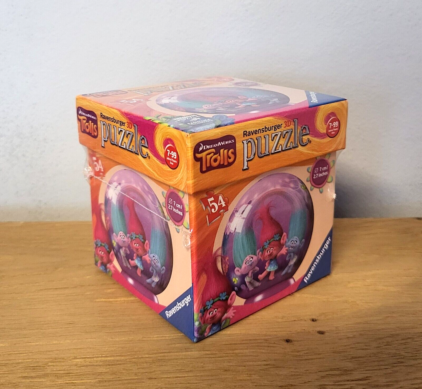 Trolls 3D Puzzle Ravensburger rund 54Teile 7cm Spiel Geschenk Dreamworks NEU