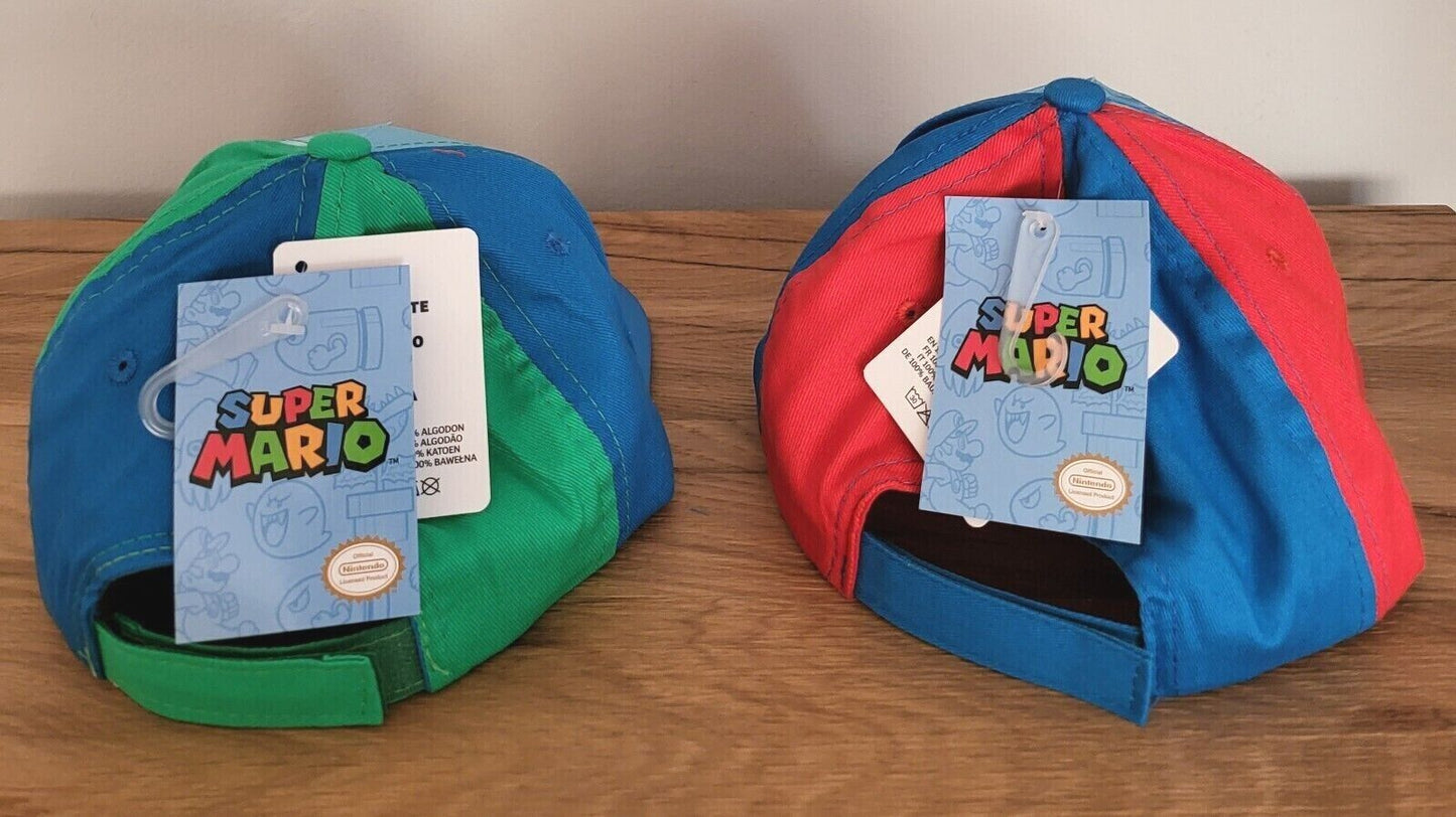 Super Mario Kinder Basecap Kappe Mütze Cap Sonnenschutz Luigi 2fach sortiert Gr.52/54