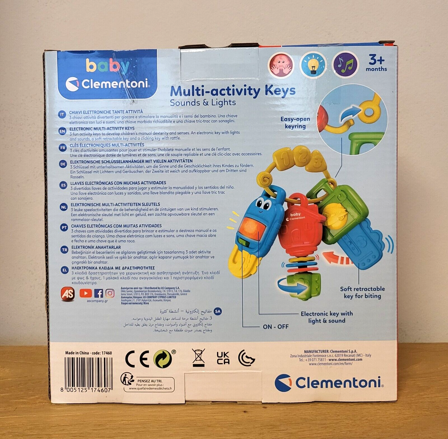 Clementoni Baby Elektronische Schlüssel Lernspielzeug mit Musik ab 3 Monaten NEU