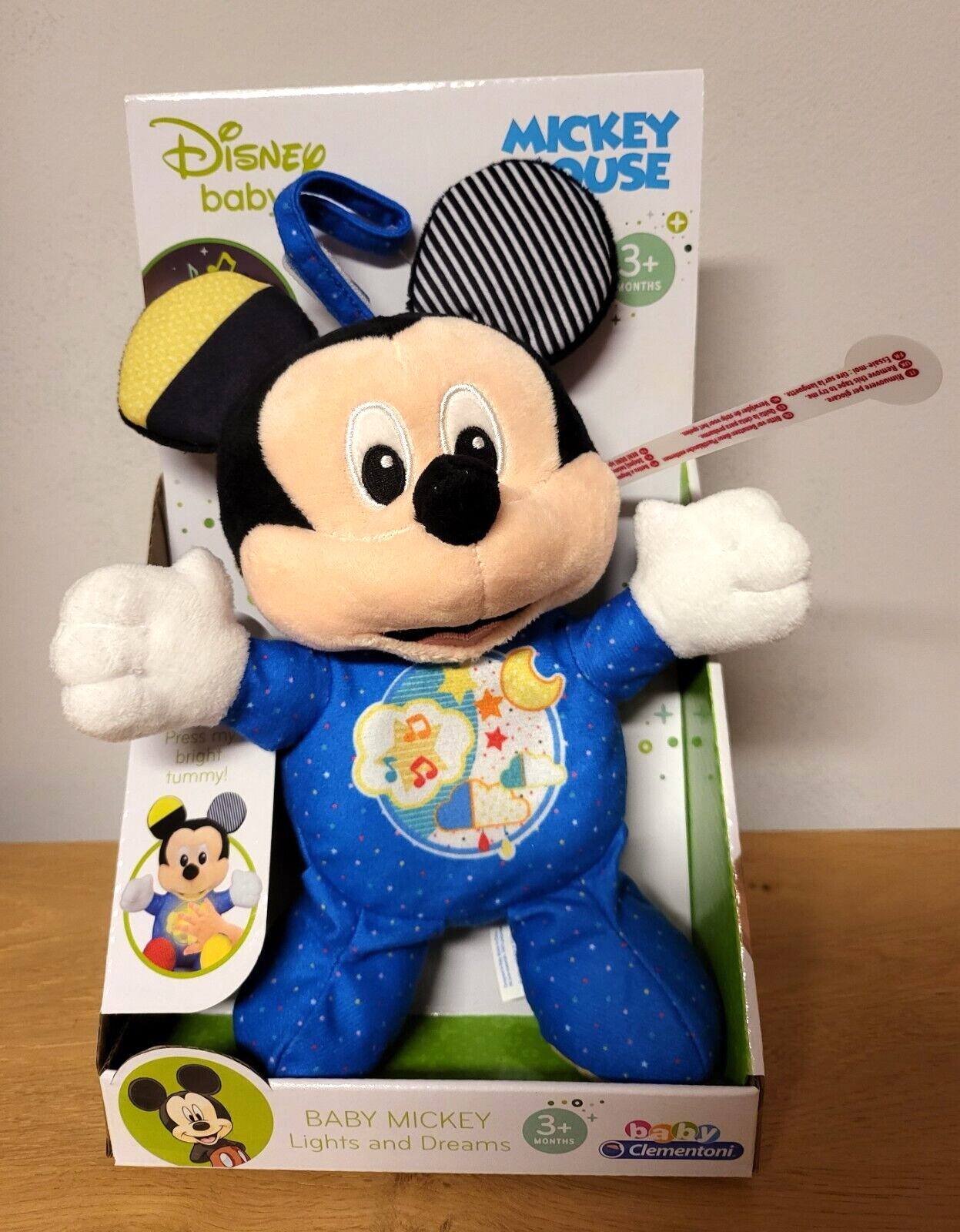 Clementoni Plüschtier Disney Baby Mickey mit Licht und Sound/Musik Stofftier ab 3 Monate NEU