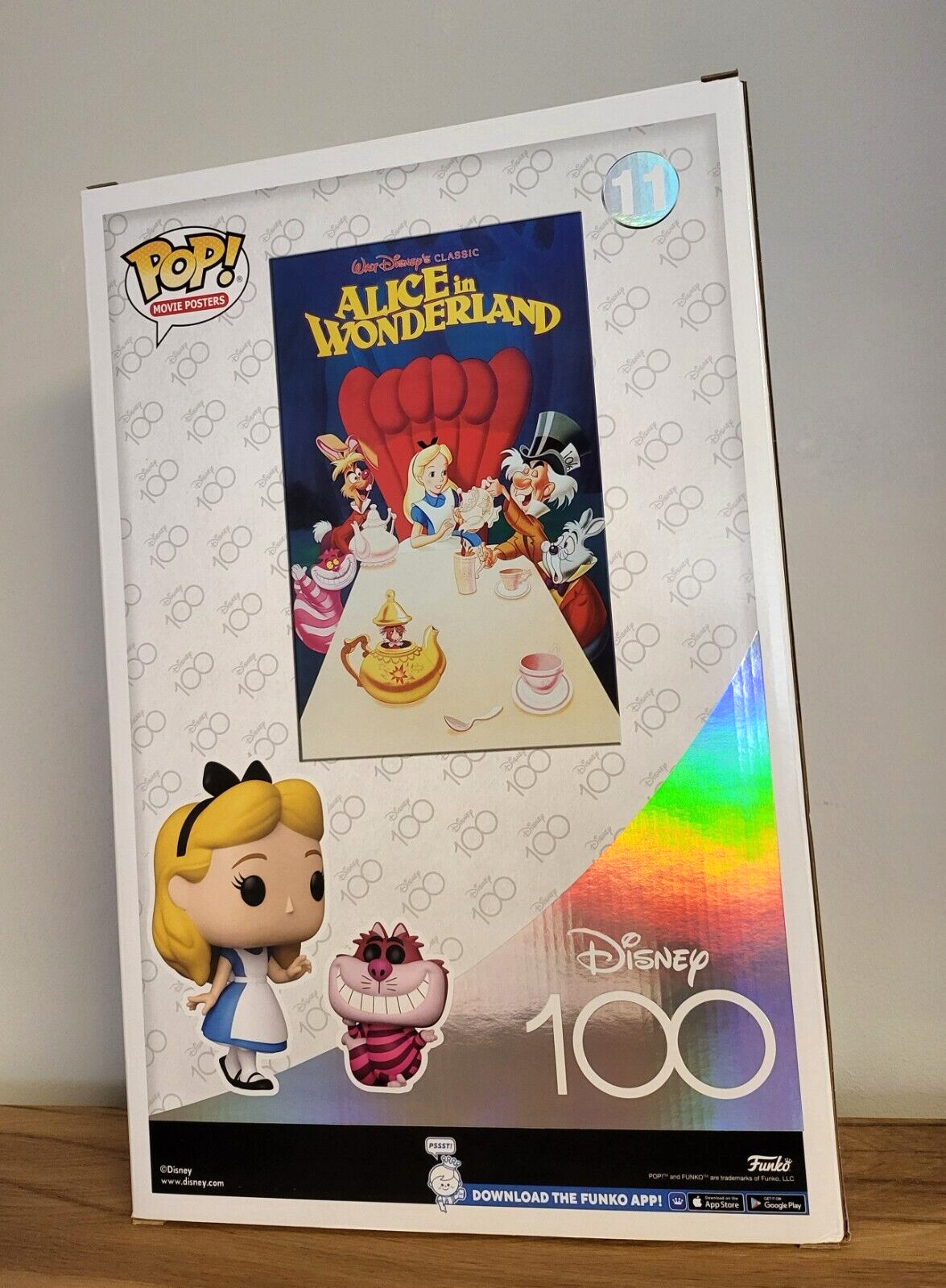 Disney 100 Jahre/ 100th Anniversary Alice in Wunderland mit Grinsekatze Movie Posters POP Vinyl Figur #11 NEU