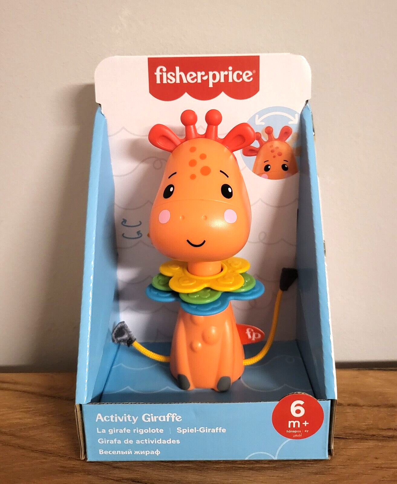 Fisher-Price Baby Aktivitätsspielzeug Giraffe Motorik Lernspiel ab 6 Monate 16cm