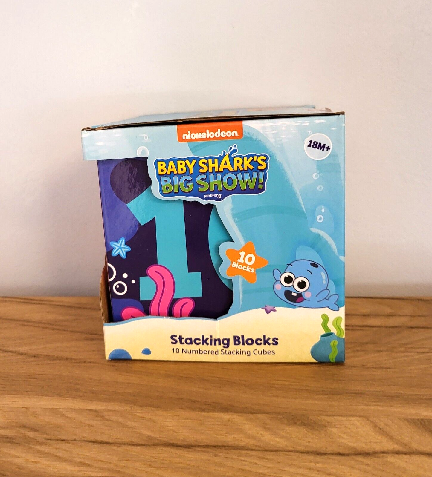 Baby Shark Stapelblöcke 10 Stück Spielzeug Kinder Spiel Babyhai 14,5x14,5cm NEU