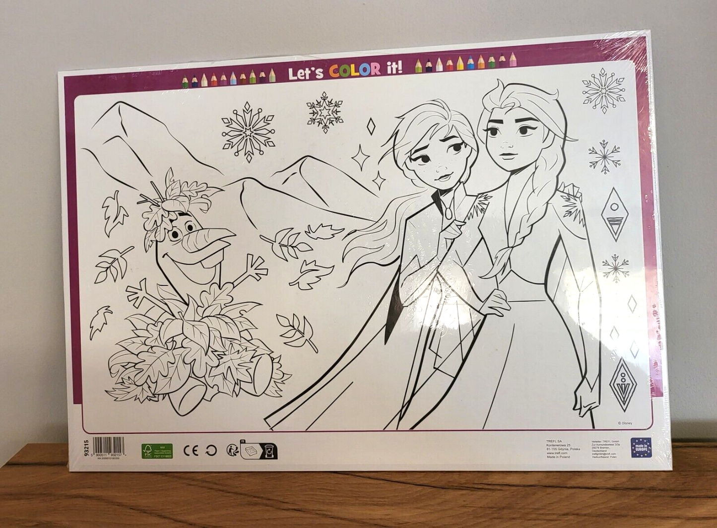 Disney Frozen / Die Eiskönigin Rahmenpuzzle XXL + Malvorlage Trefl 88 Teile ab 5 Jahren