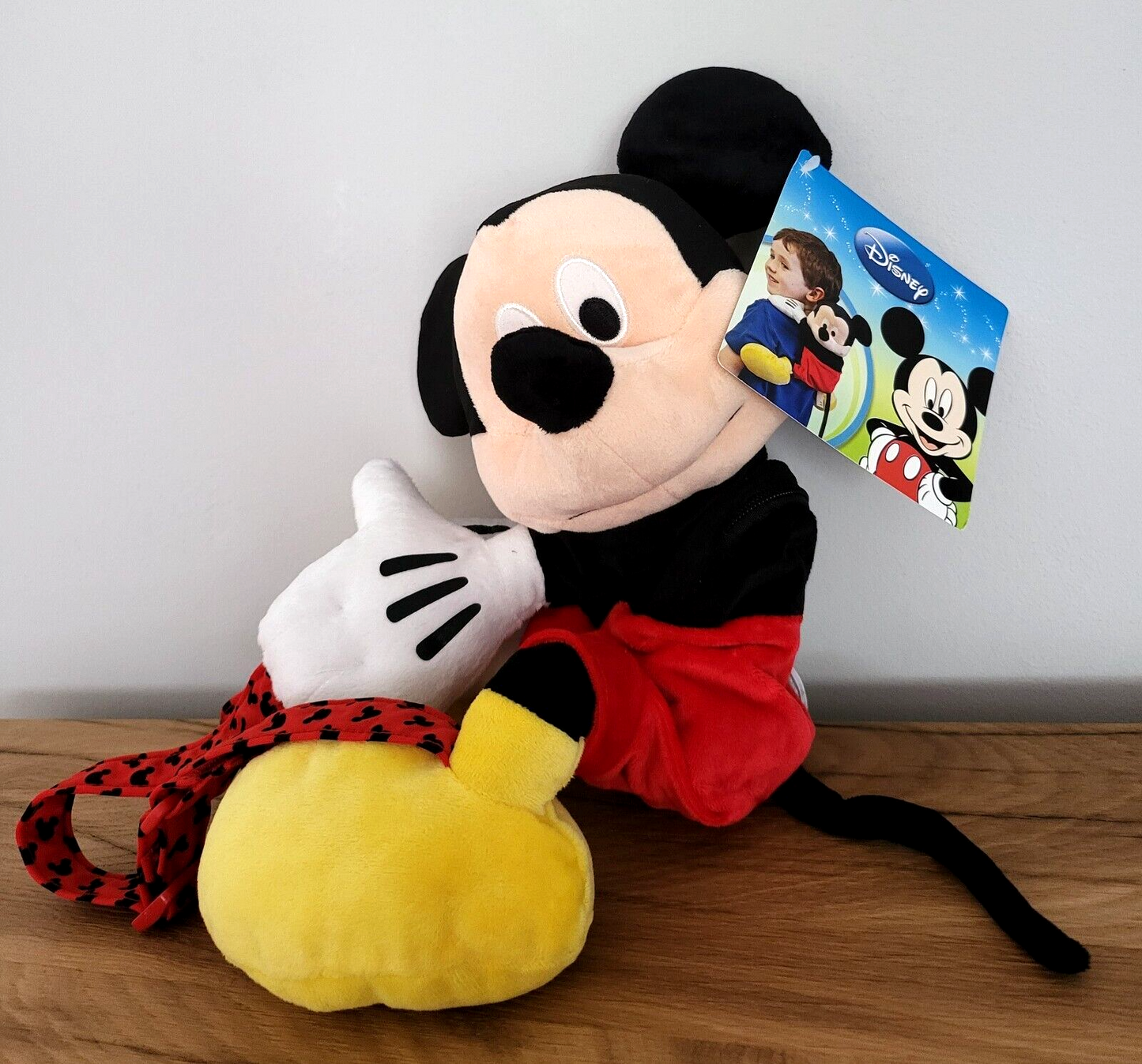 Disney 3D Rucksack Plüschtier Mickey Maus Micky Mouse Spielzeug Stoff-Kuscheltier 38cm NEU