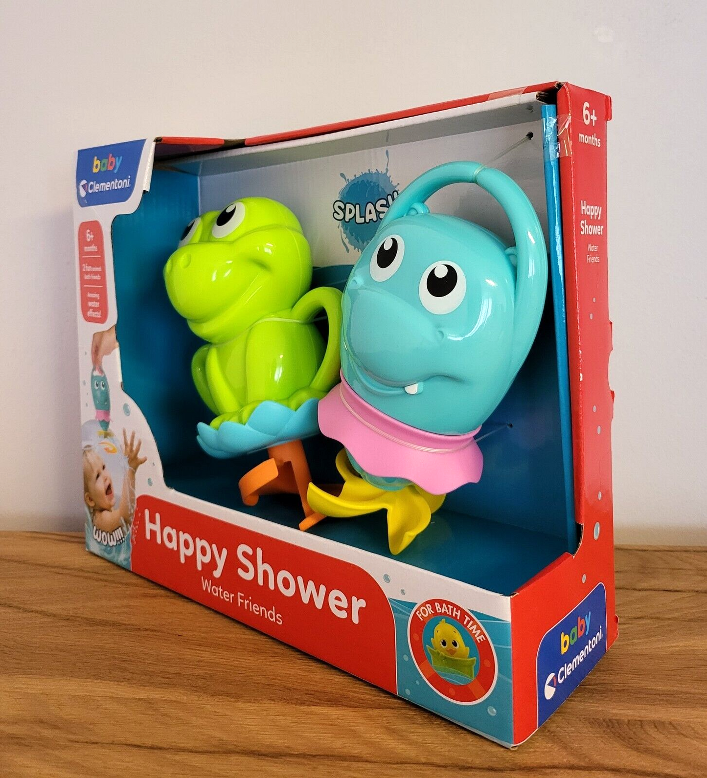 Badespielzeug Clementoni Happy Shower Wasser Freunde Set Spiel 6+ Monate NEU