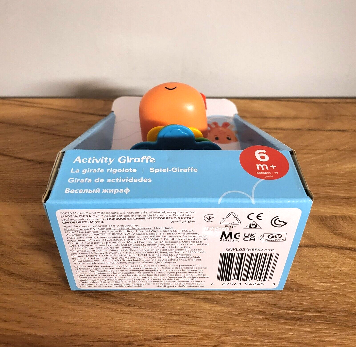 Fisher-Price Baby Aktivitätsspielzeug Giraffe Motorik Lernspiel ab 6 Monate 16cm