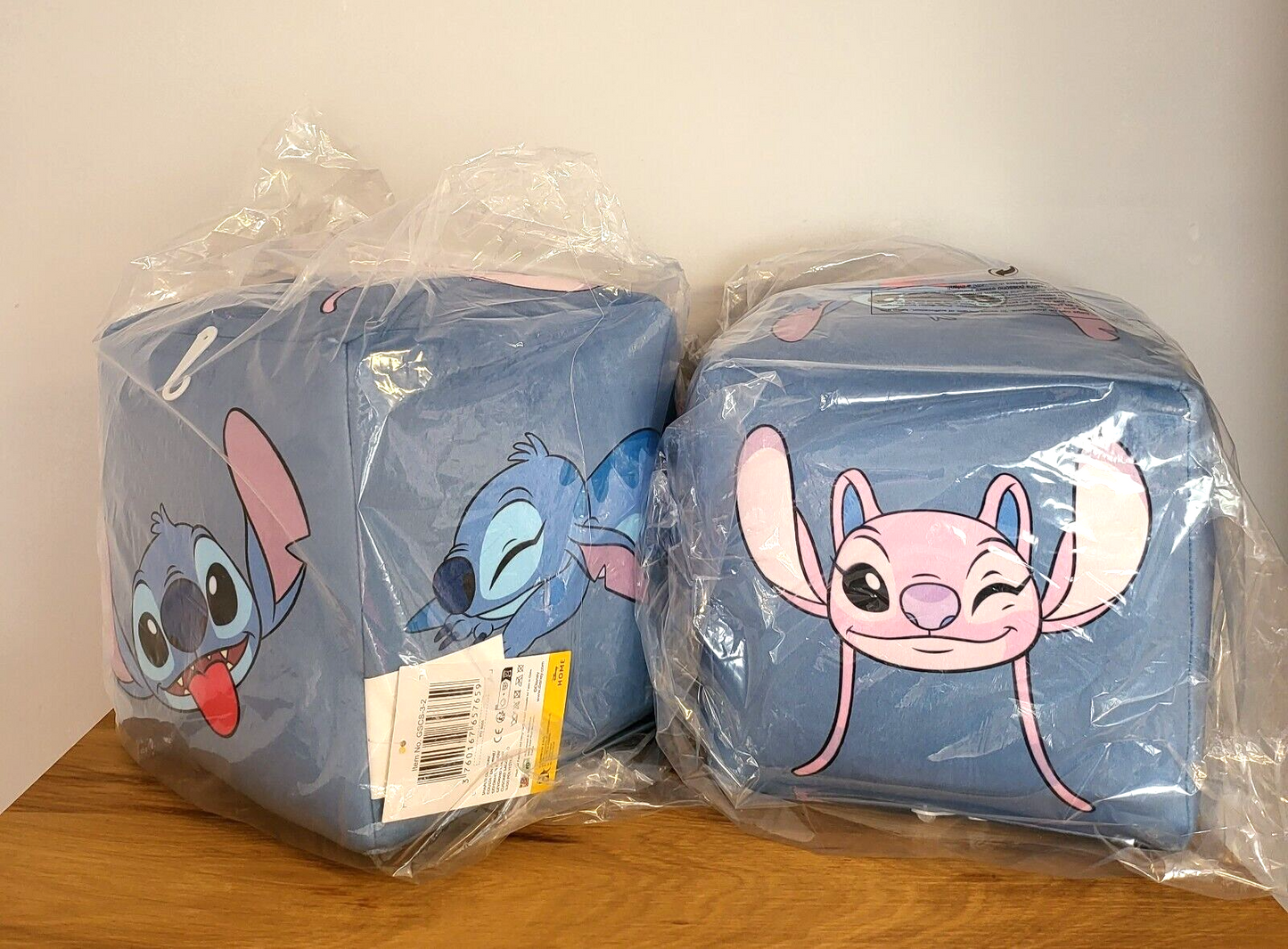 Disney Plüsch Stitch Würfel Kissen Angel Formkissen Spielzeug Kinder Deko Sitzkissen NEU