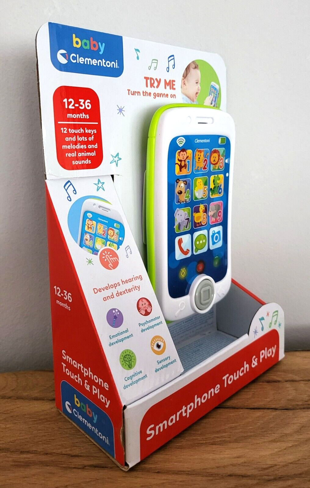 Smartphone Lernspielzeug Clementoni Baby Motoriktrainer Musik Tiere ab 12 Monate NEU
