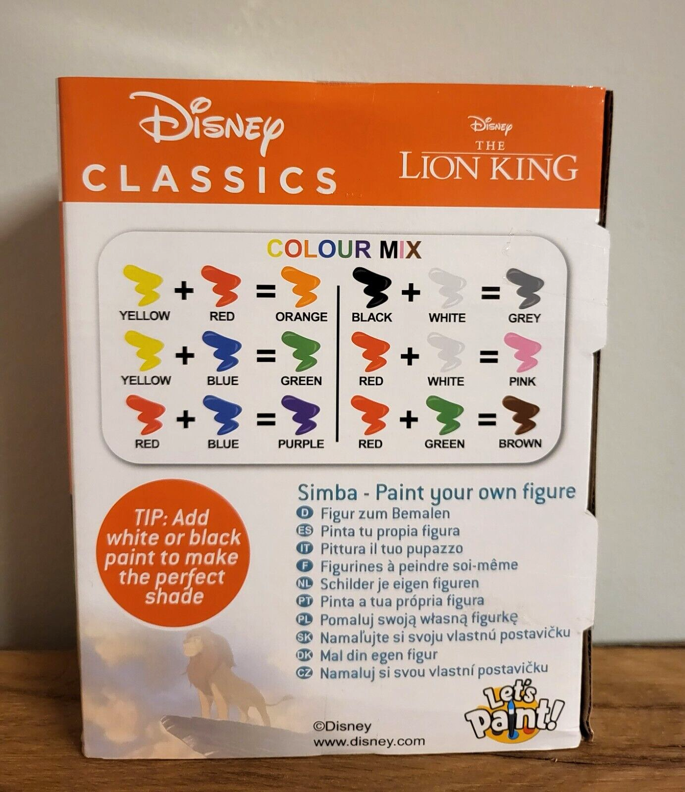 Disney Simba Figur zum Bemalen Lion King König der Löwen Farbe Pinsel Malen 14x19cm