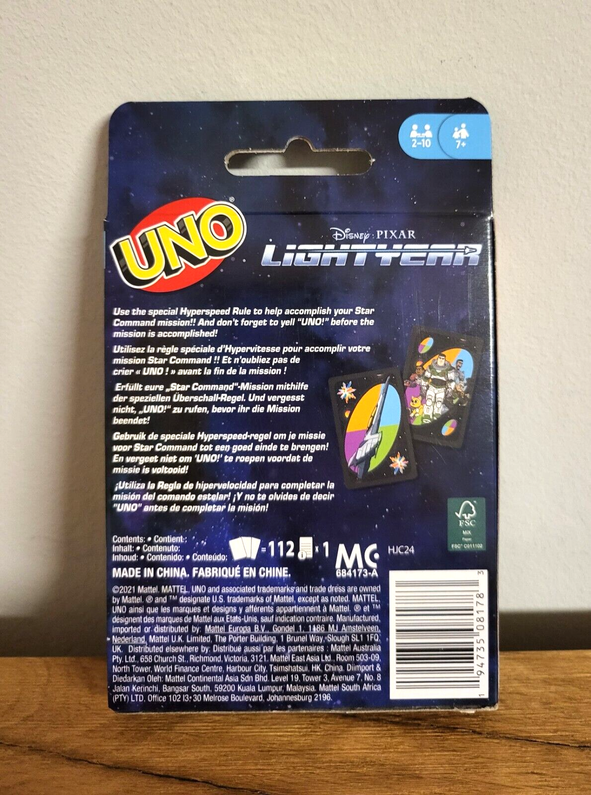 Uno Disney Buzz Lightyear Kinder Kartenspiel mit Sonderregel Toy Story ab 7 Jahren NEU