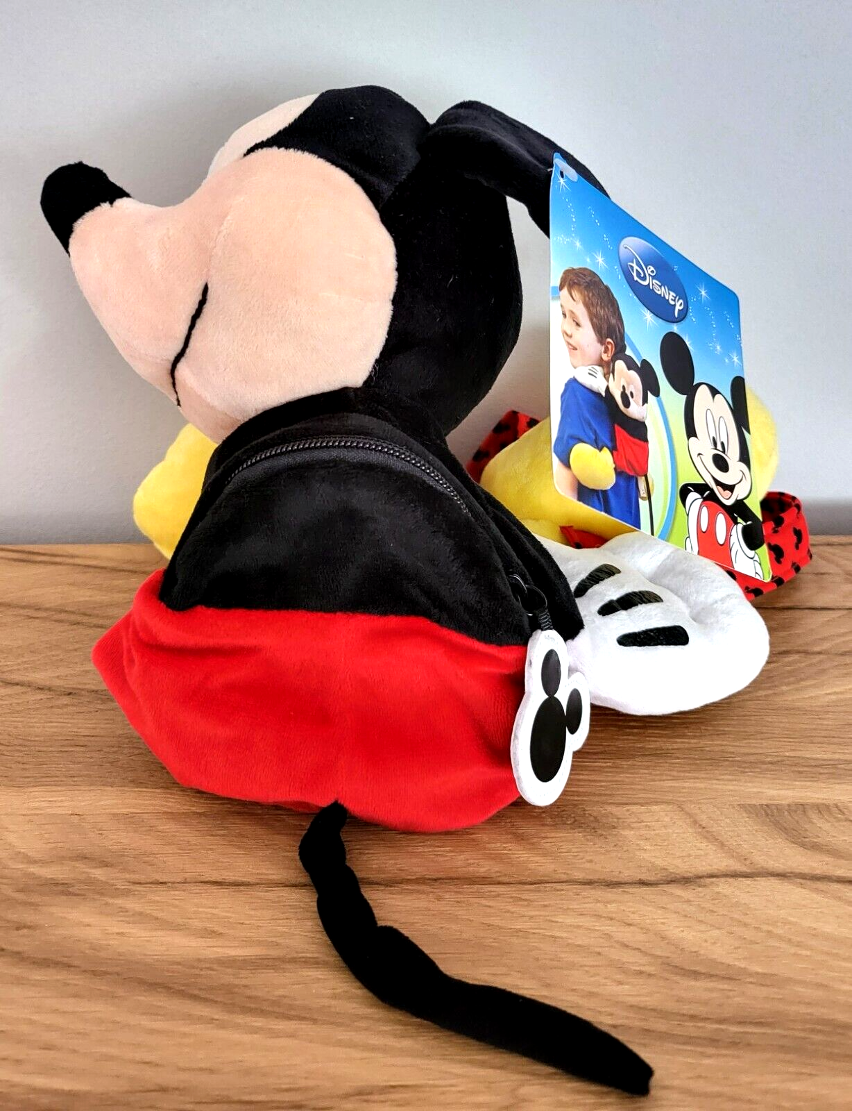 Disney 3D Rucksack Plüschtier Mickey Maus Micky Mouse Spielzeug Stoff-Kuscheltier 38cm NEU