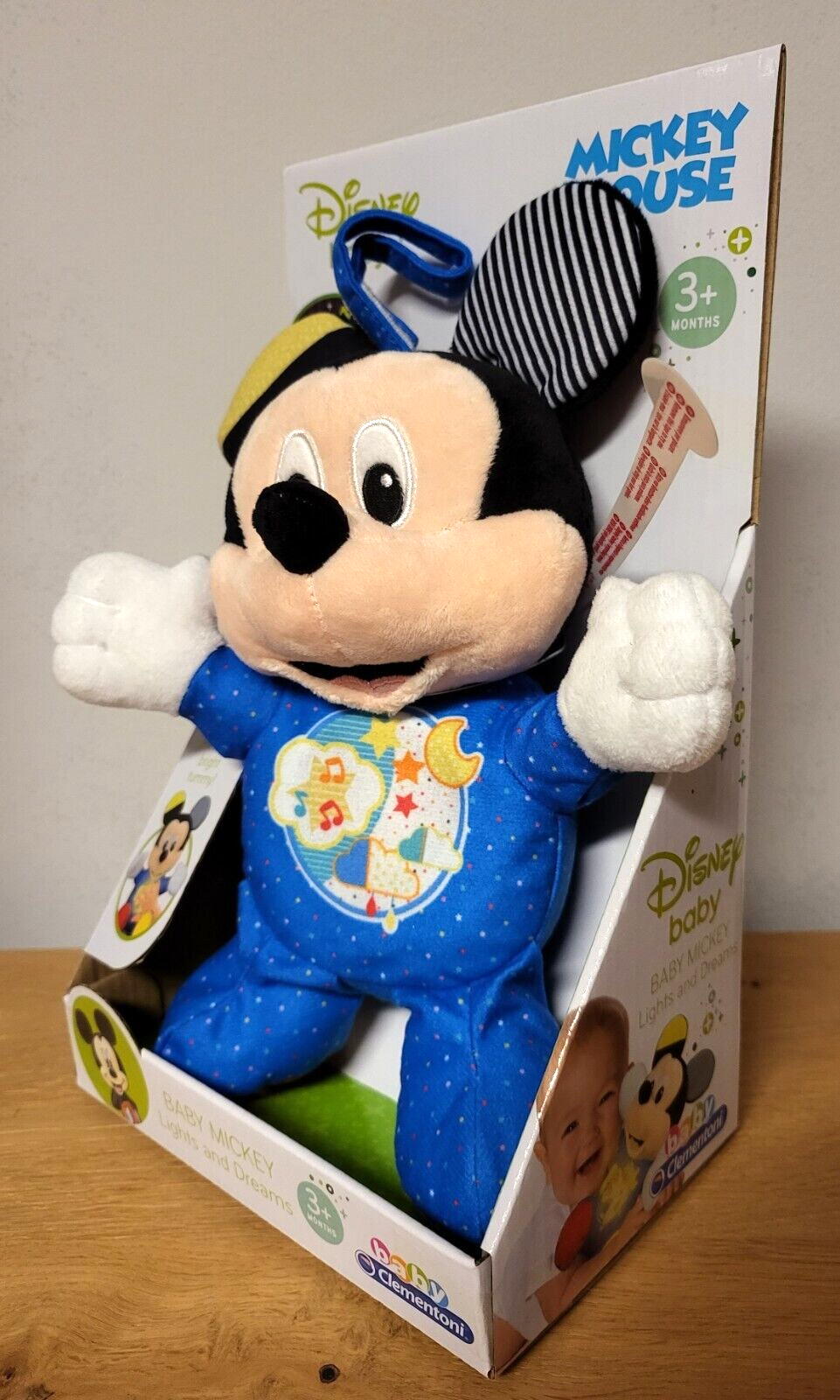 Clementoni Plüschtier Disney Baby Mickey mit Licht und Sound/Musik Stofftier ab 3 Monate NEU