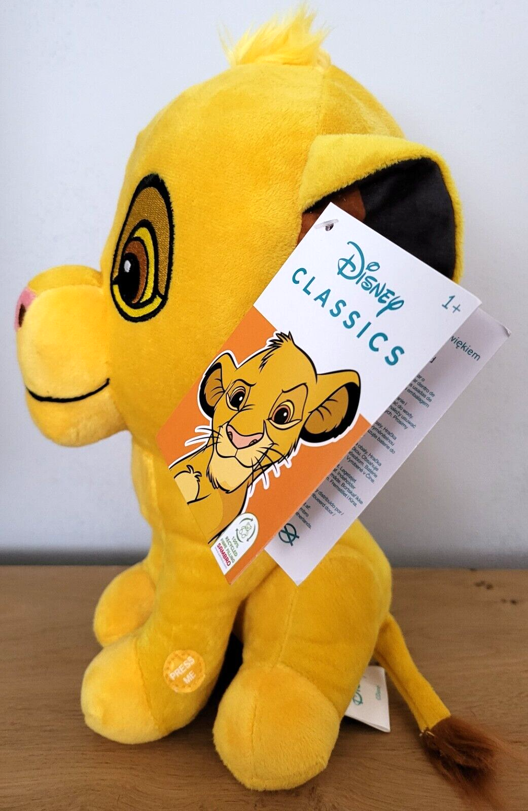 Disney Simba Plüschtier König der Löwen Lion King Stofftier Kuscheltier mit Sound NEU 28cm