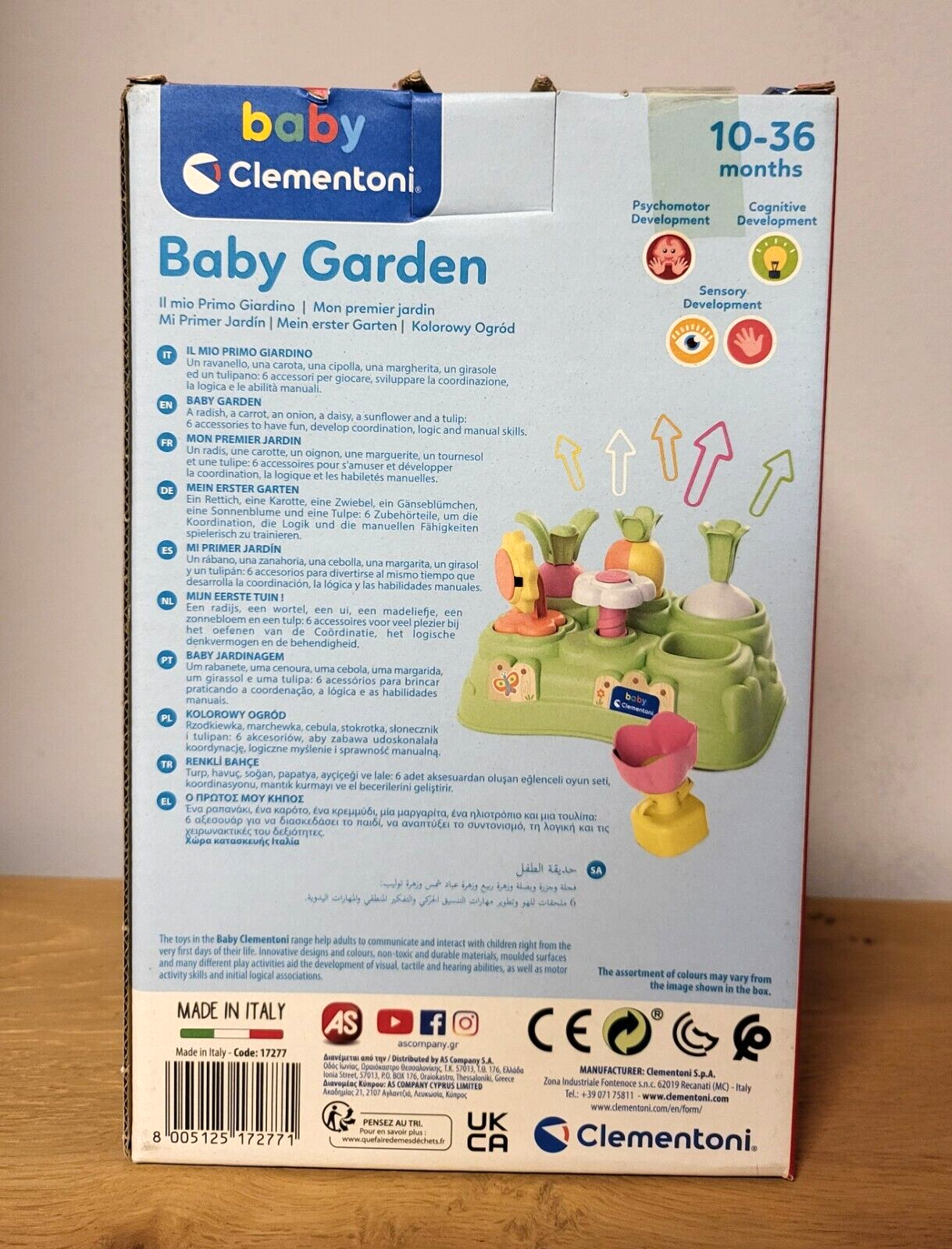 Clementoni Baby Steckspiel Lernspielzeug Motoriktrainer Erster Garten ab 10 Monate NEU