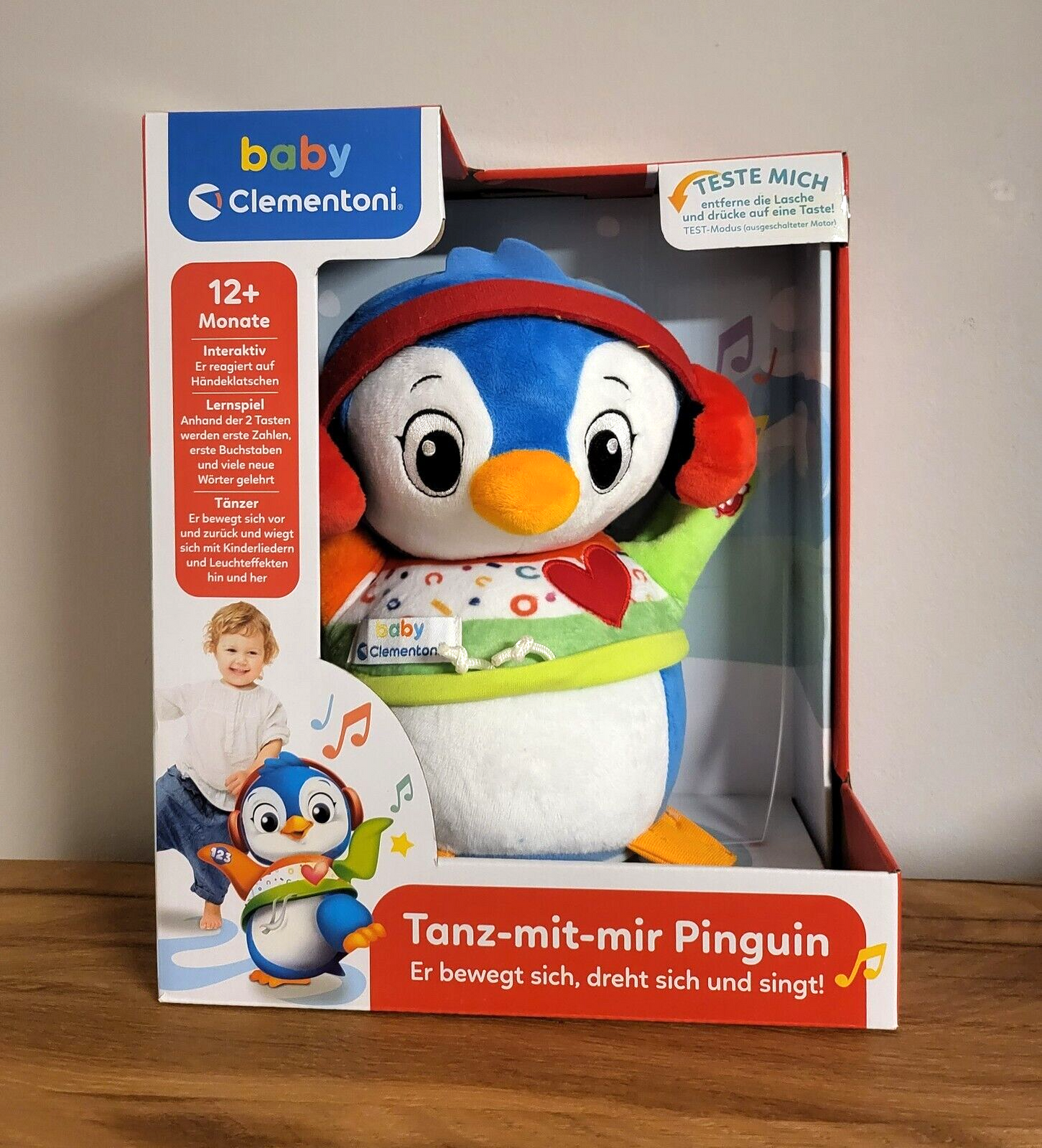 Clementoni Baby Tanz mit mir Pinguin Interaktives Lernspielzeug Musik Kinder Kleinkind NEU