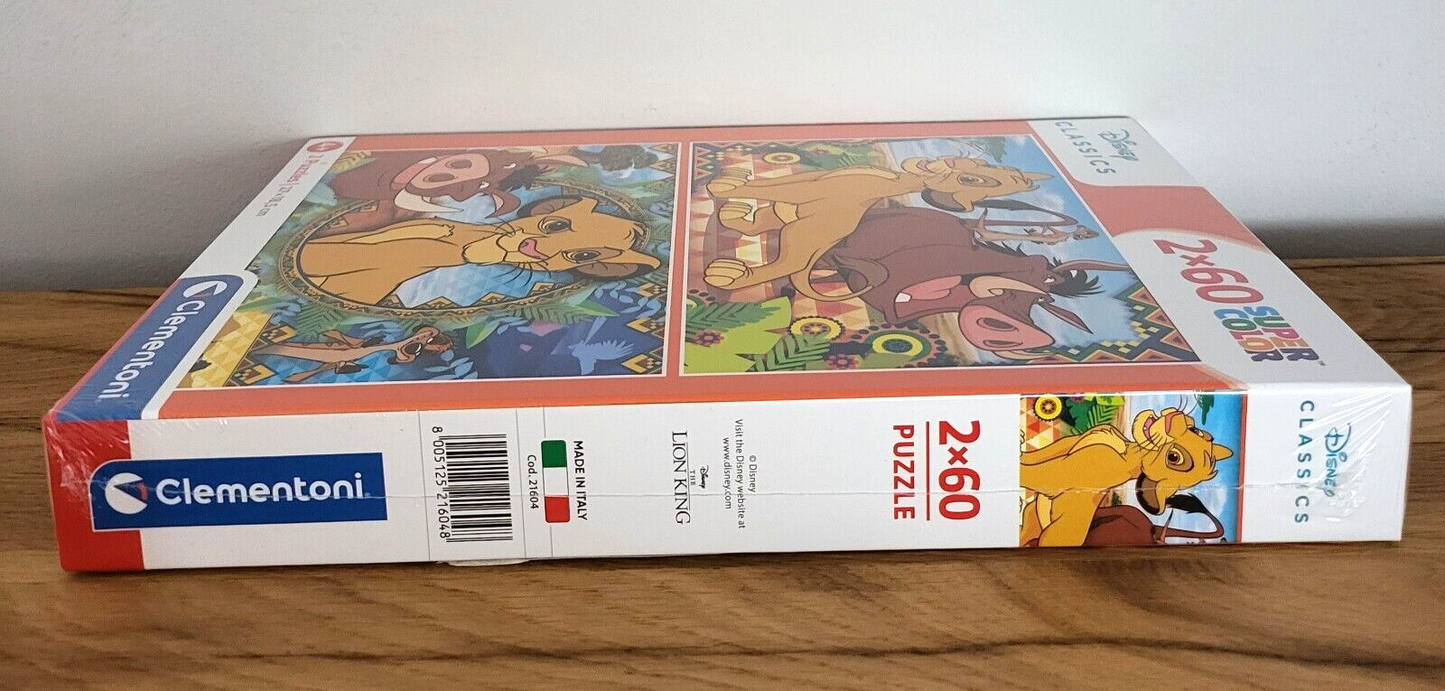 Puzzle Kinder König der Löwen Disney Clementoni Simba Supercolor 2x60 NEU & OVP