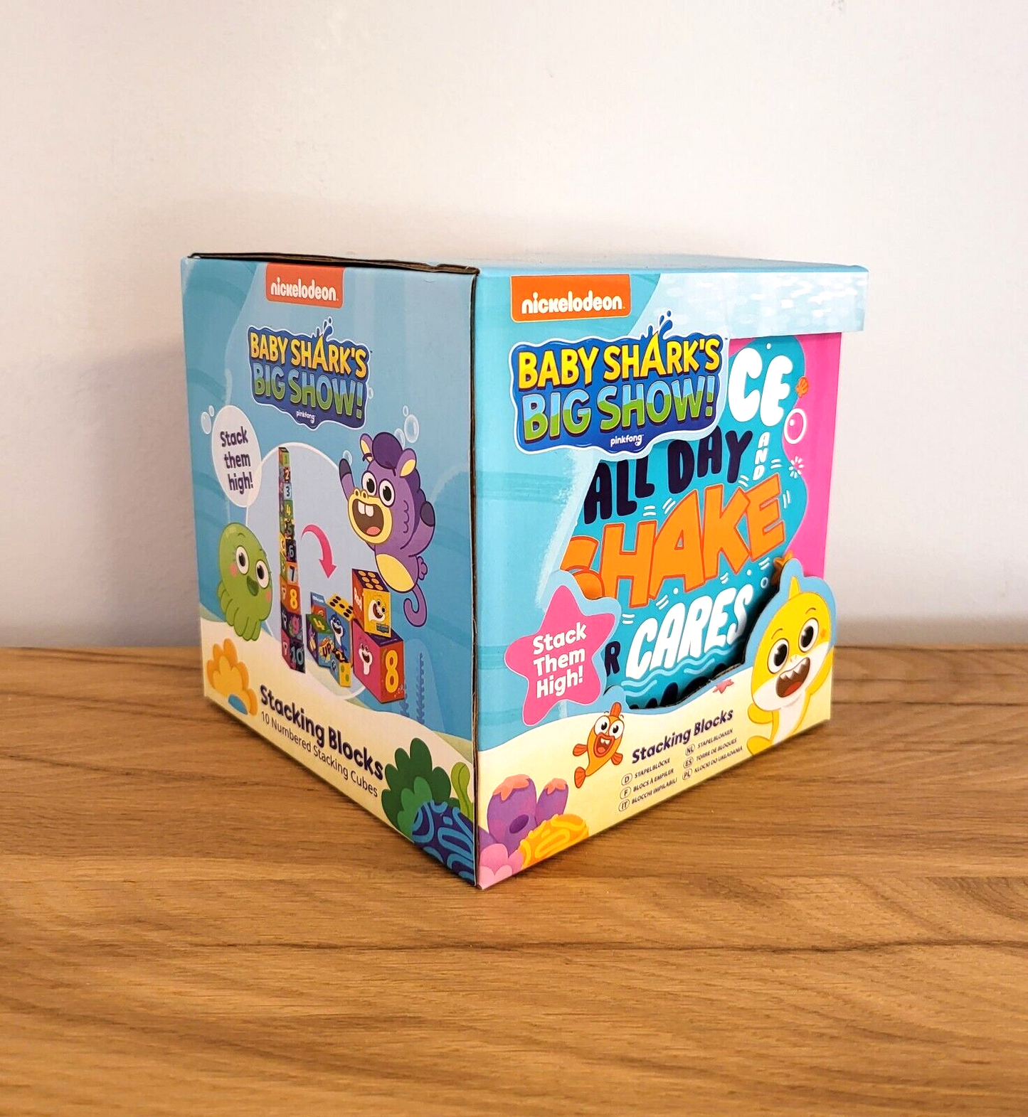 Baby Shark Stapelblöcke 10 Stück Spielzeug Kinder Spiel Babyhai 14,5x14,5cm NEU