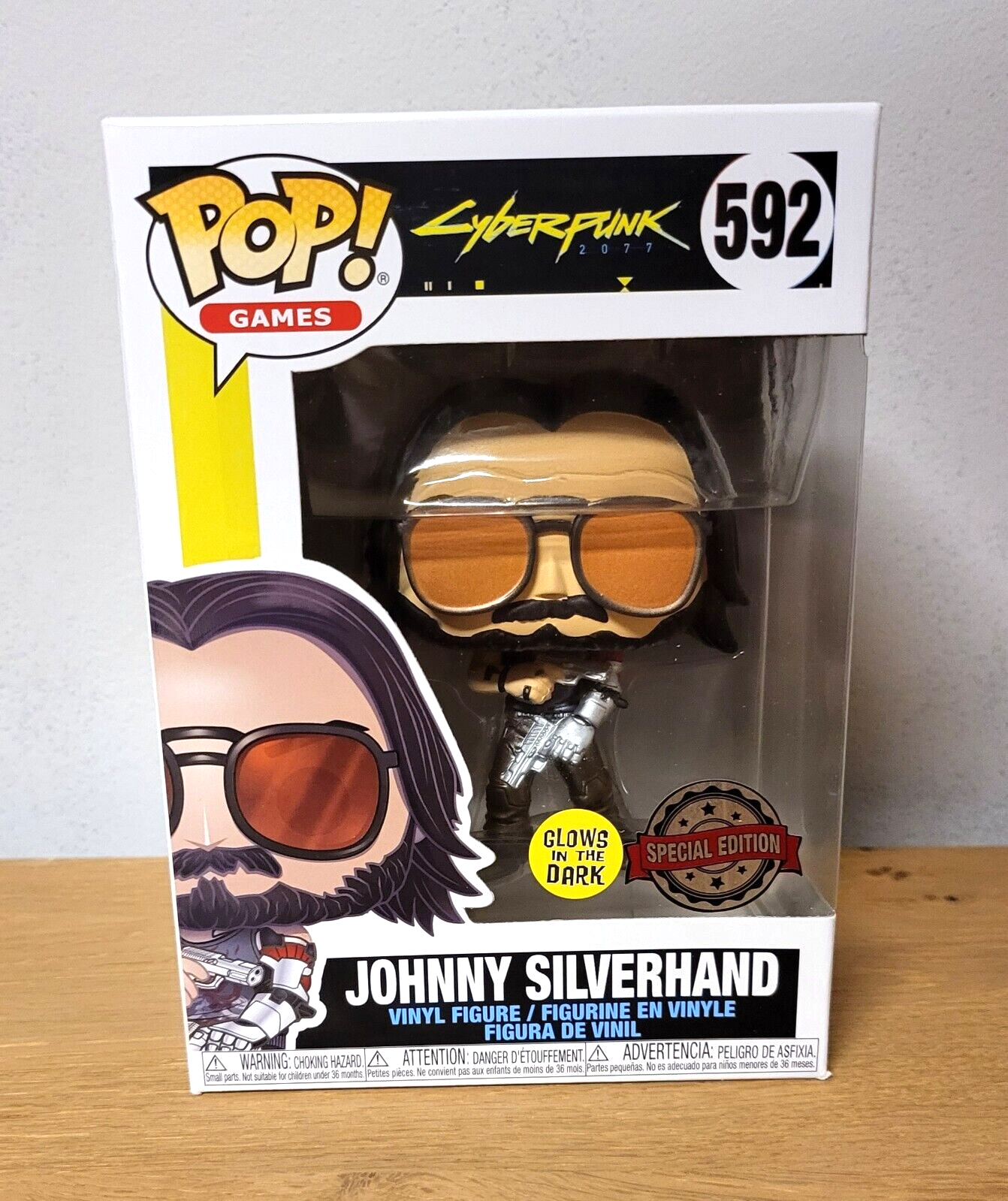 POP Cyberpunk 2077 Johnny Silverhand Games Figur Vinyl Glows in the Dark #592 NEU