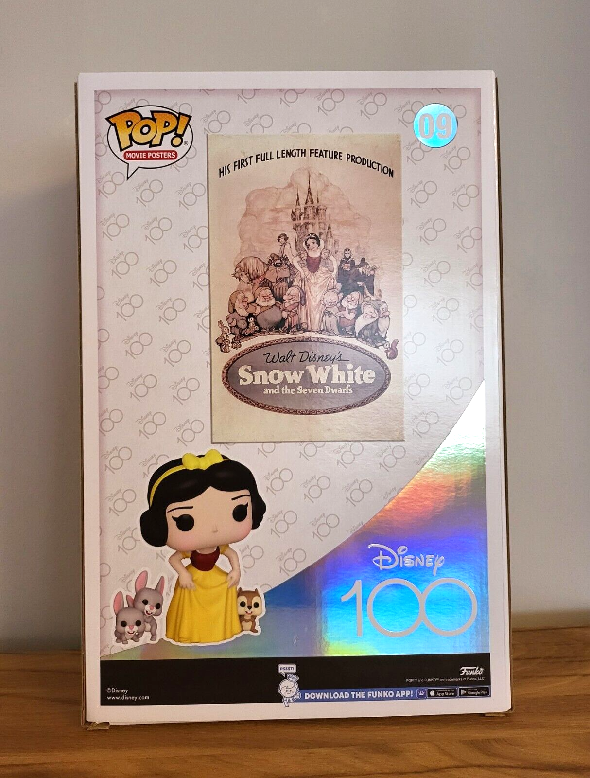Disney 100 Jahre/ 100th Anniversary POP Vinyl Figur Movie Posters Schneewittchen HARTCASE #09 NEU