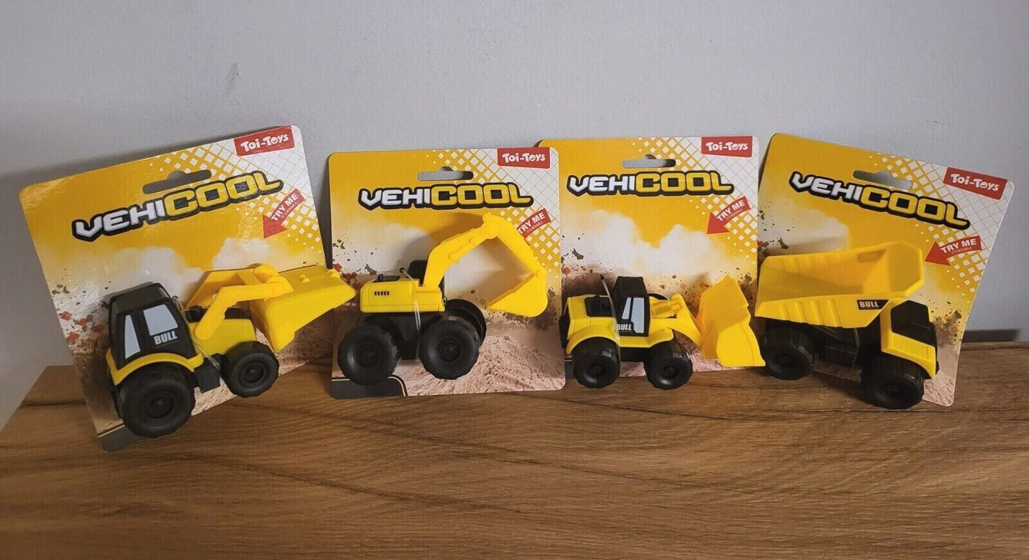 Baufahrzeug Mini Bagger Kippe Radlader Gelenkradlader Spielzeug Kinder Geschenk gelb Auto