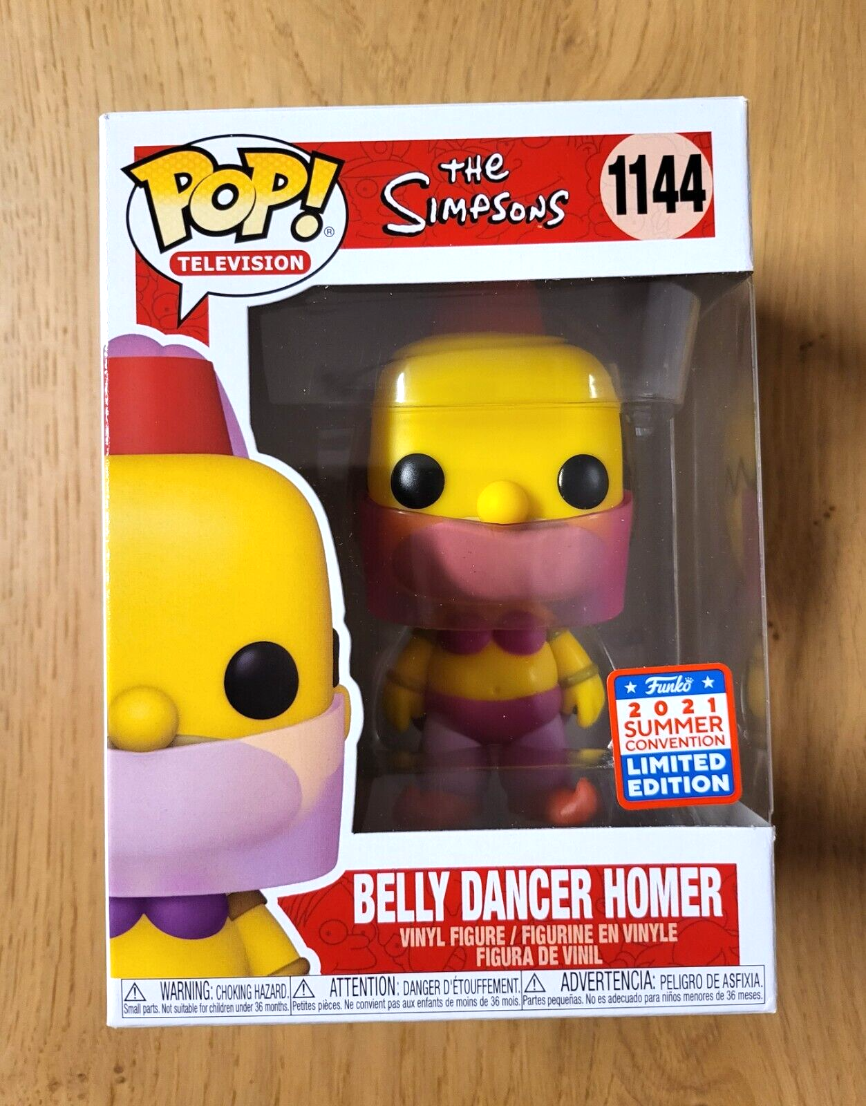 Pop! The Simpsons Belly Dancer Homer #1144 Summer 2021 Limited Edition Funko NEU