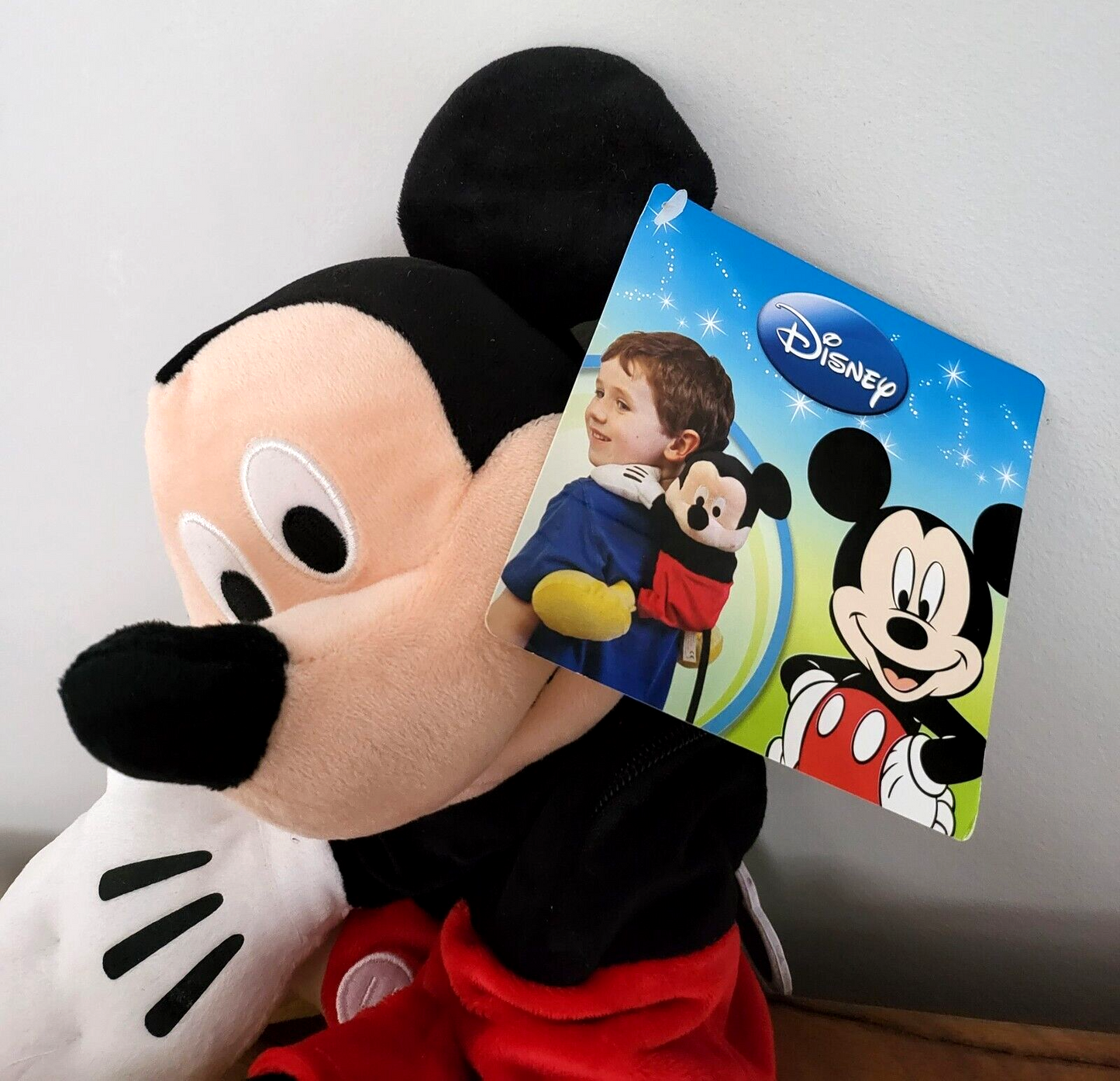 Disney 3D Rucksack Plüschtier Mickey Maus Micky Mouse Spielzeug Stoff-Kuscheltier 38cm NEU