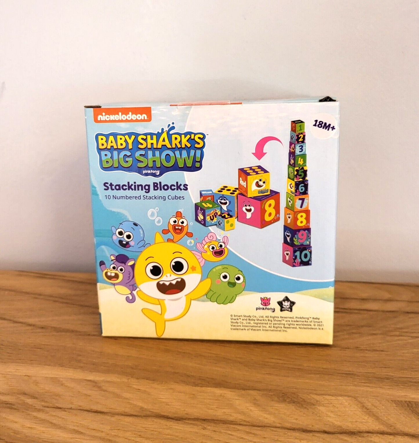 Baby Shark Stapelblöcke 10 Stück Spielzeug Kinder Spiel Babyhai 14,5x14,5cm NEU