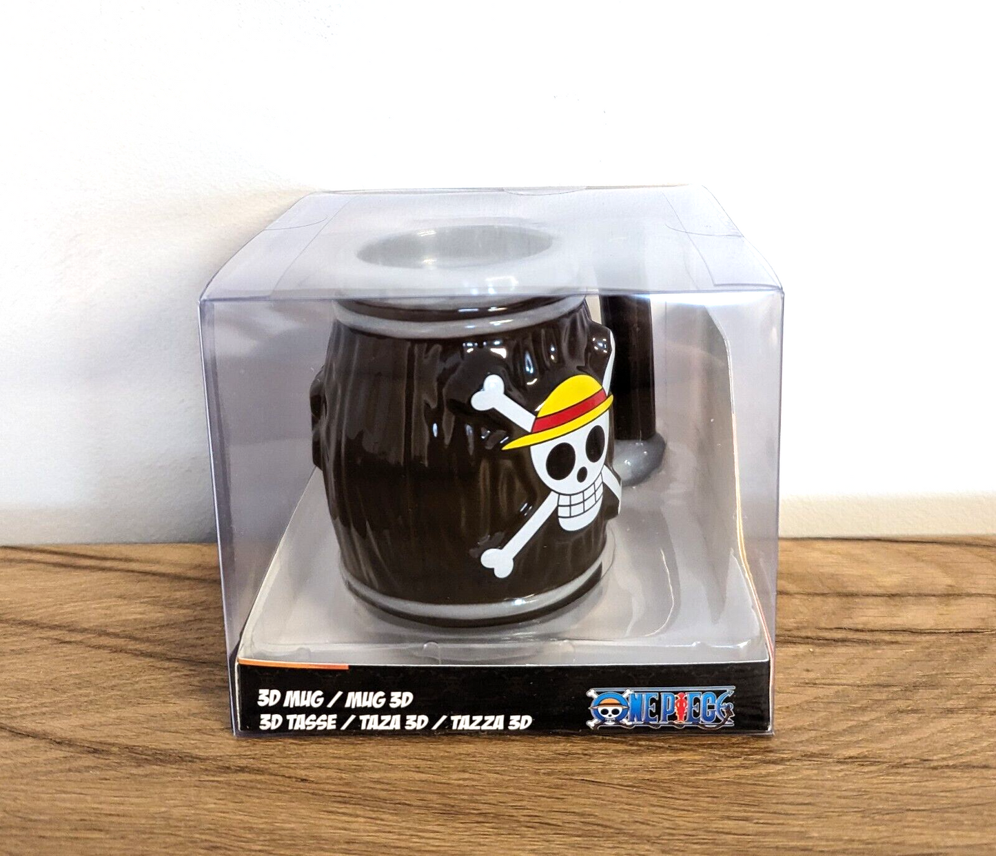 One Piece Tasse 3D Barrel Fass Becher Strohhut Bande Luffy Ruffy Kaffeebecher NEU
