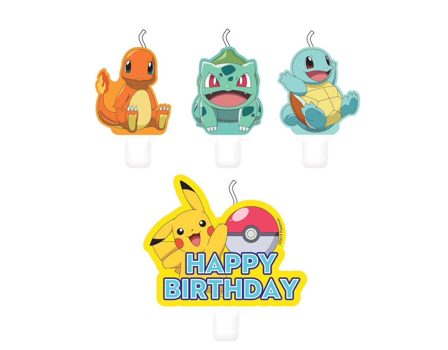 Pokemon Geburtstagskerzen Kuchen/Figuren Kerzen Pikachu im 4er Pack NEU & OVP